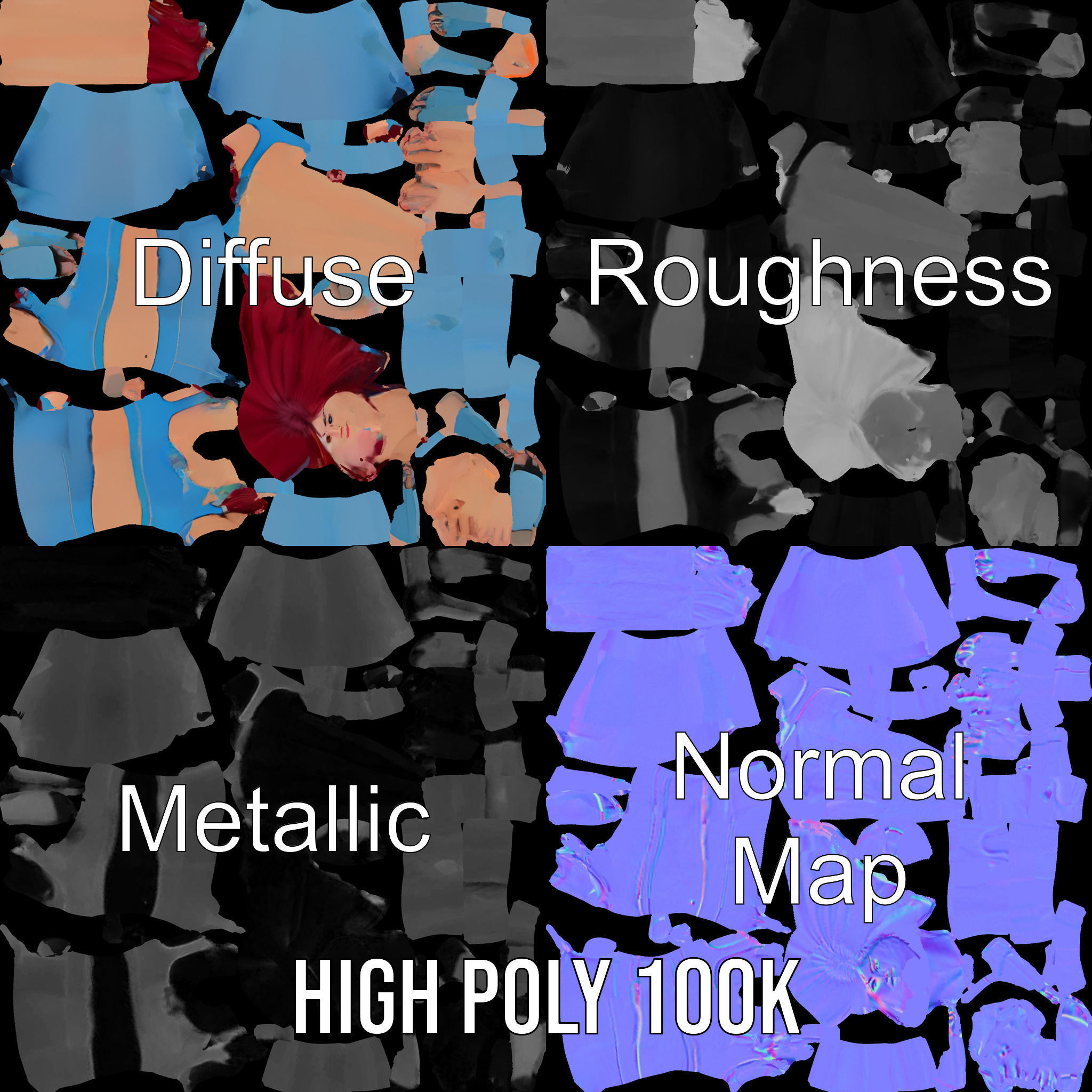 Fitness Enthusiast D Character Model Rigged and Animated Low-poly 3D model_3