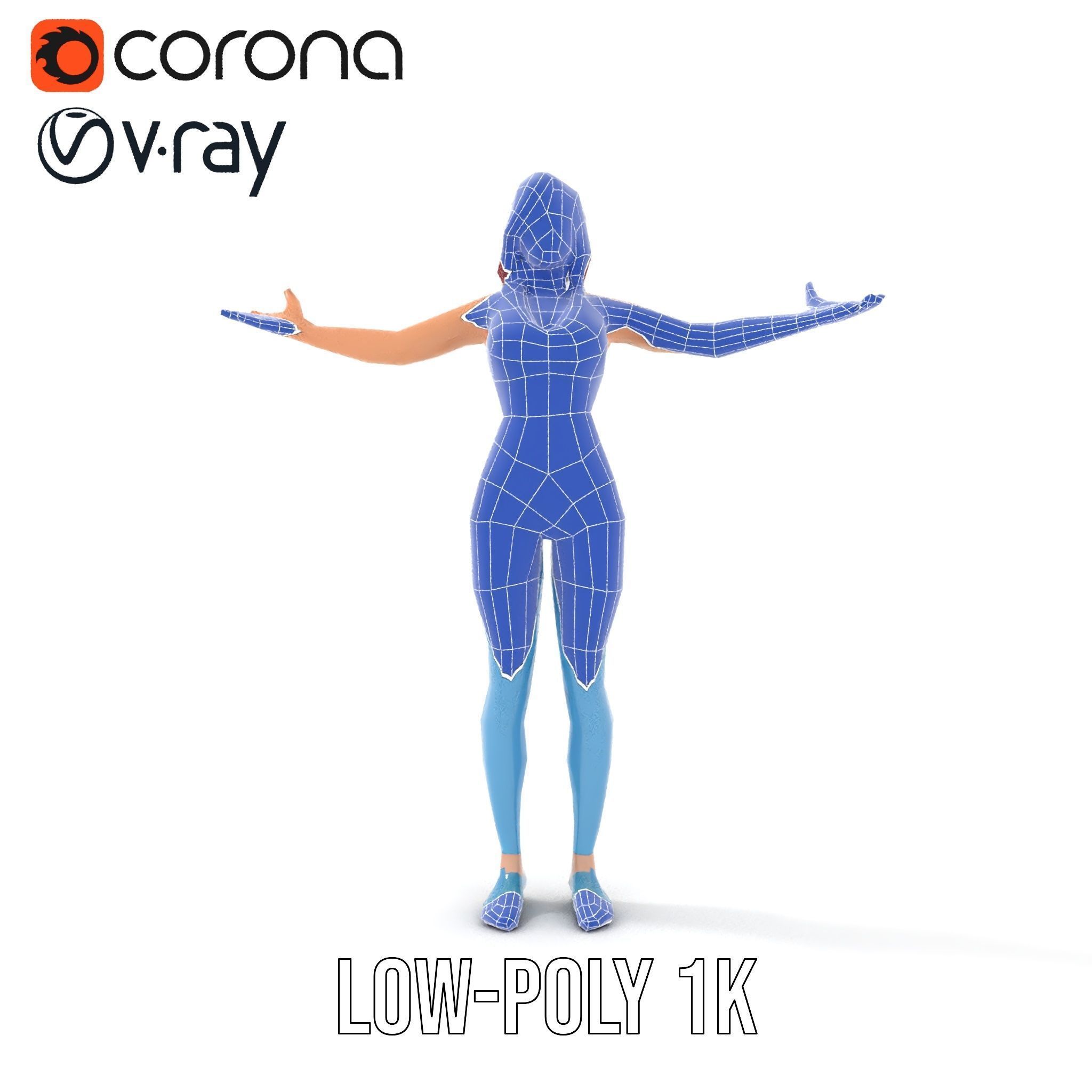 Fitness Enthusiast D Character Model Rigged and Animated Low-poly 3D model_20