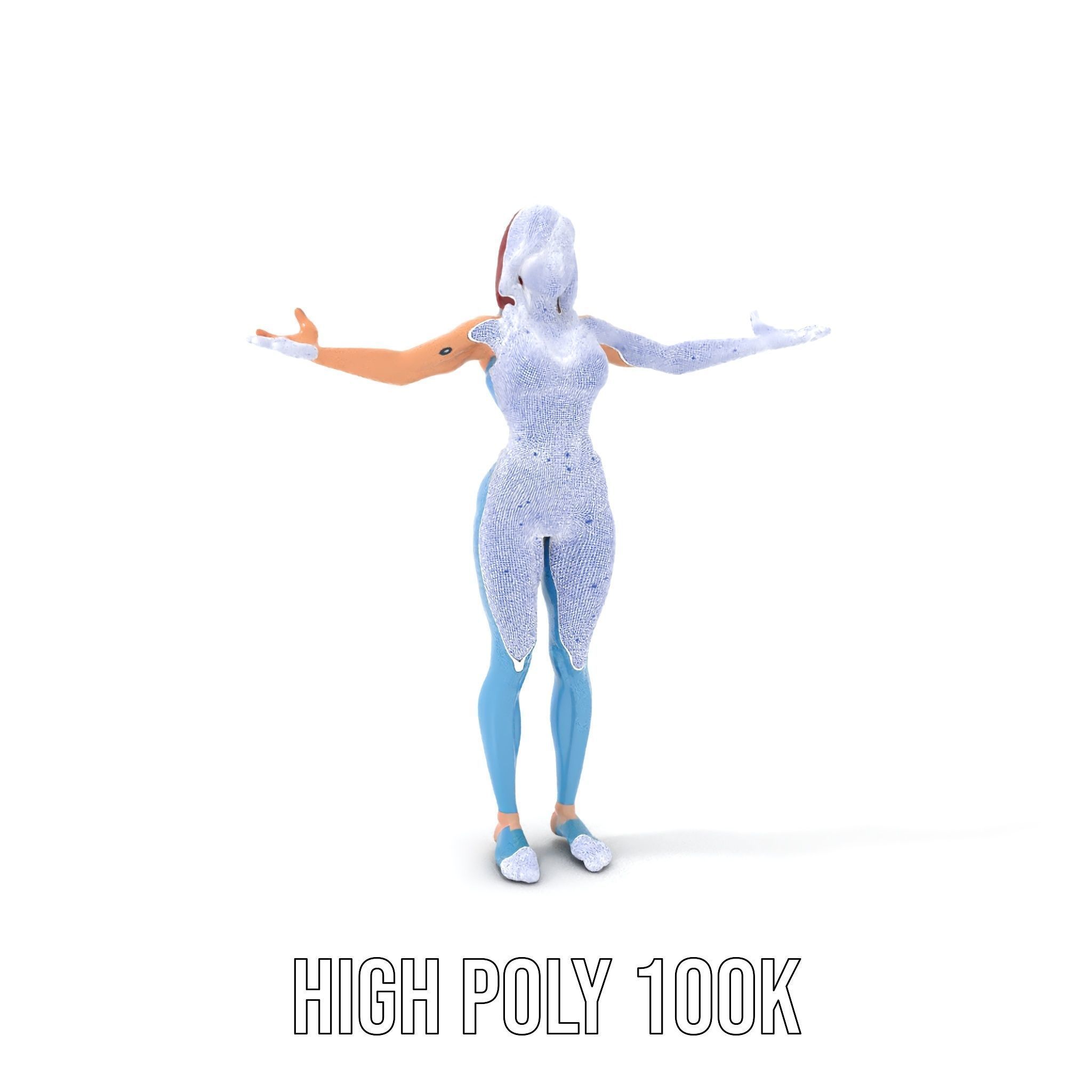 Fitness Enthusiast D Character Model Rigged and Animated Low-poly 3D model_4