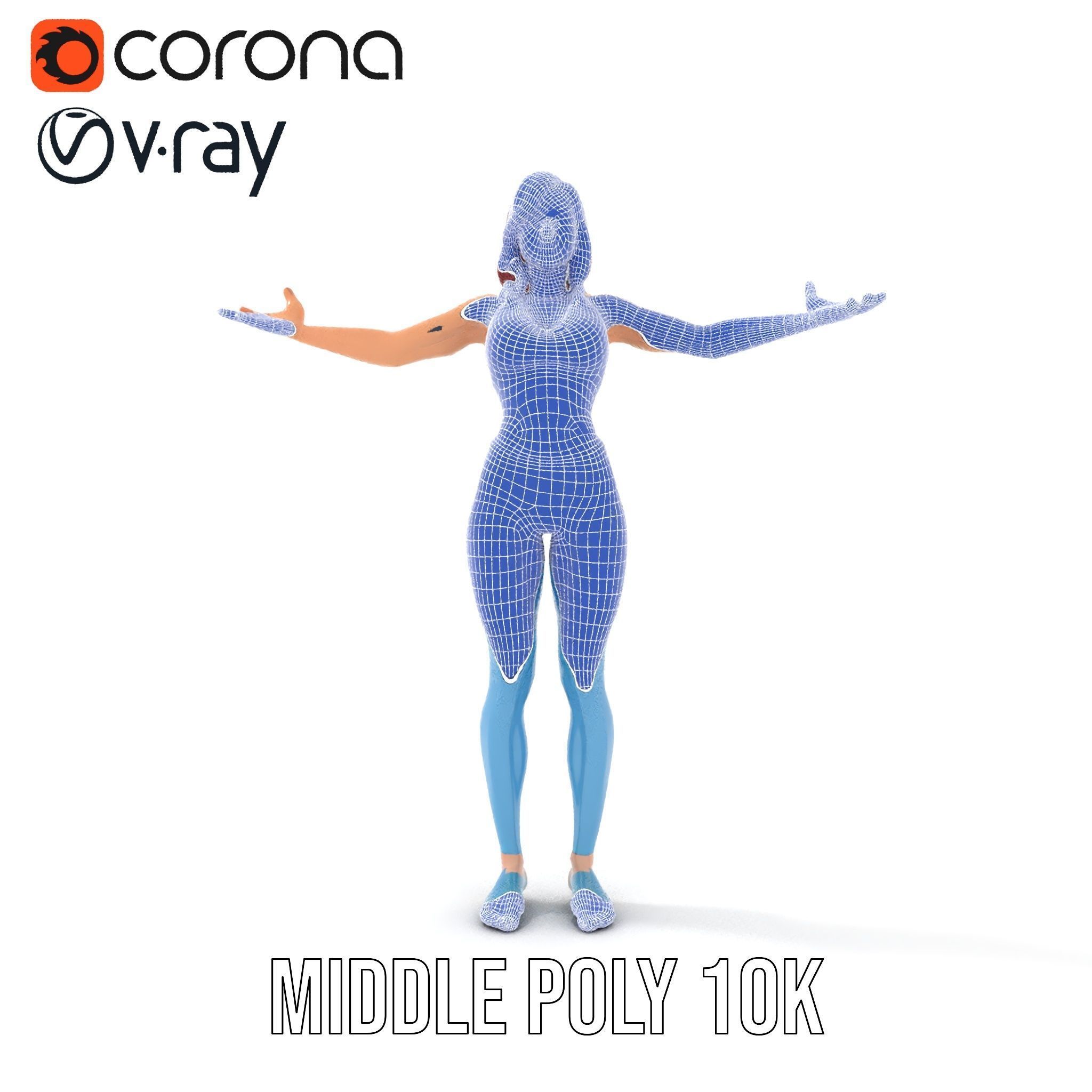 Fitness Enthusiast D Character Model Rigged and Animated Low-poly 3D model_34