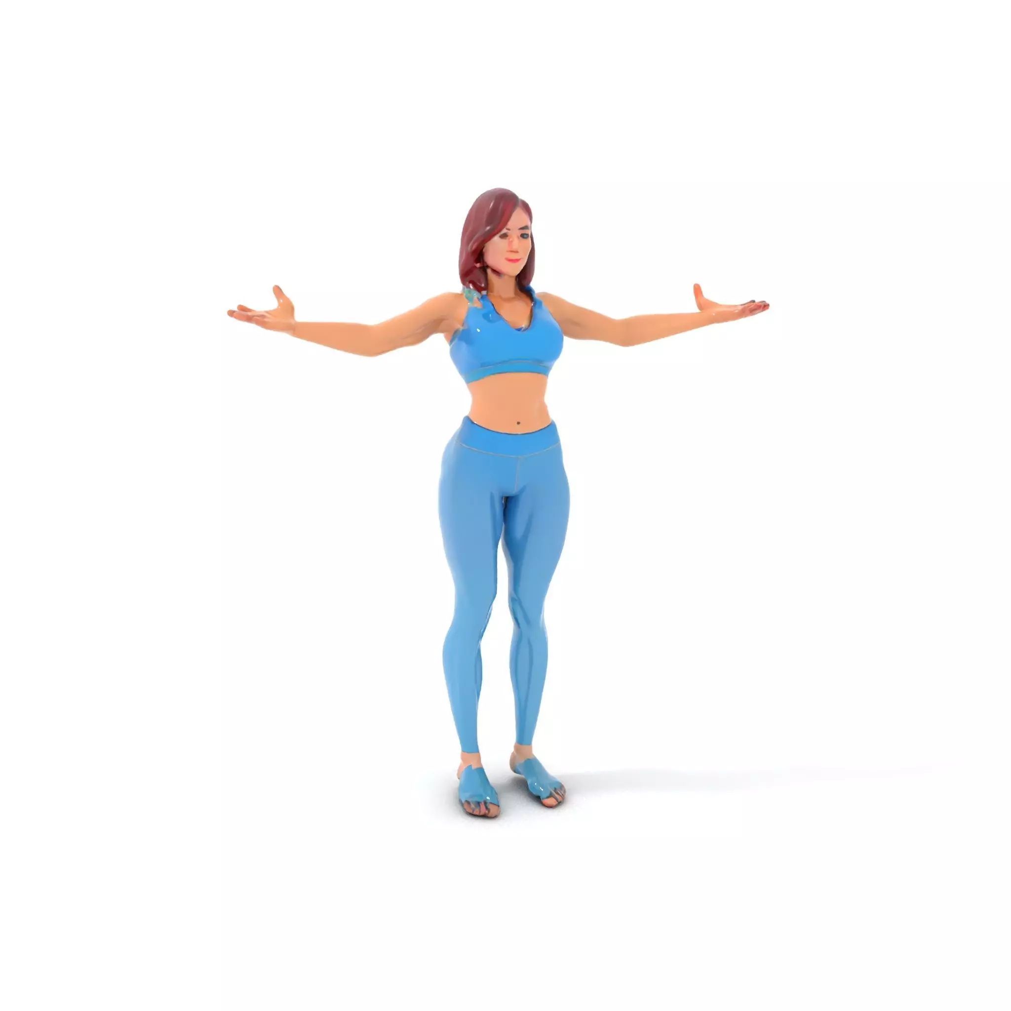 Fitness Enthusiast D Character Model Rigged and Animated Low-poly 3D model_0