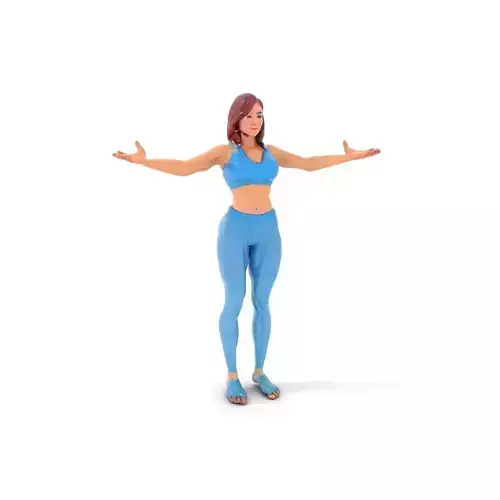 Fitness Enthusiast D Character Model  Rigged and Animated