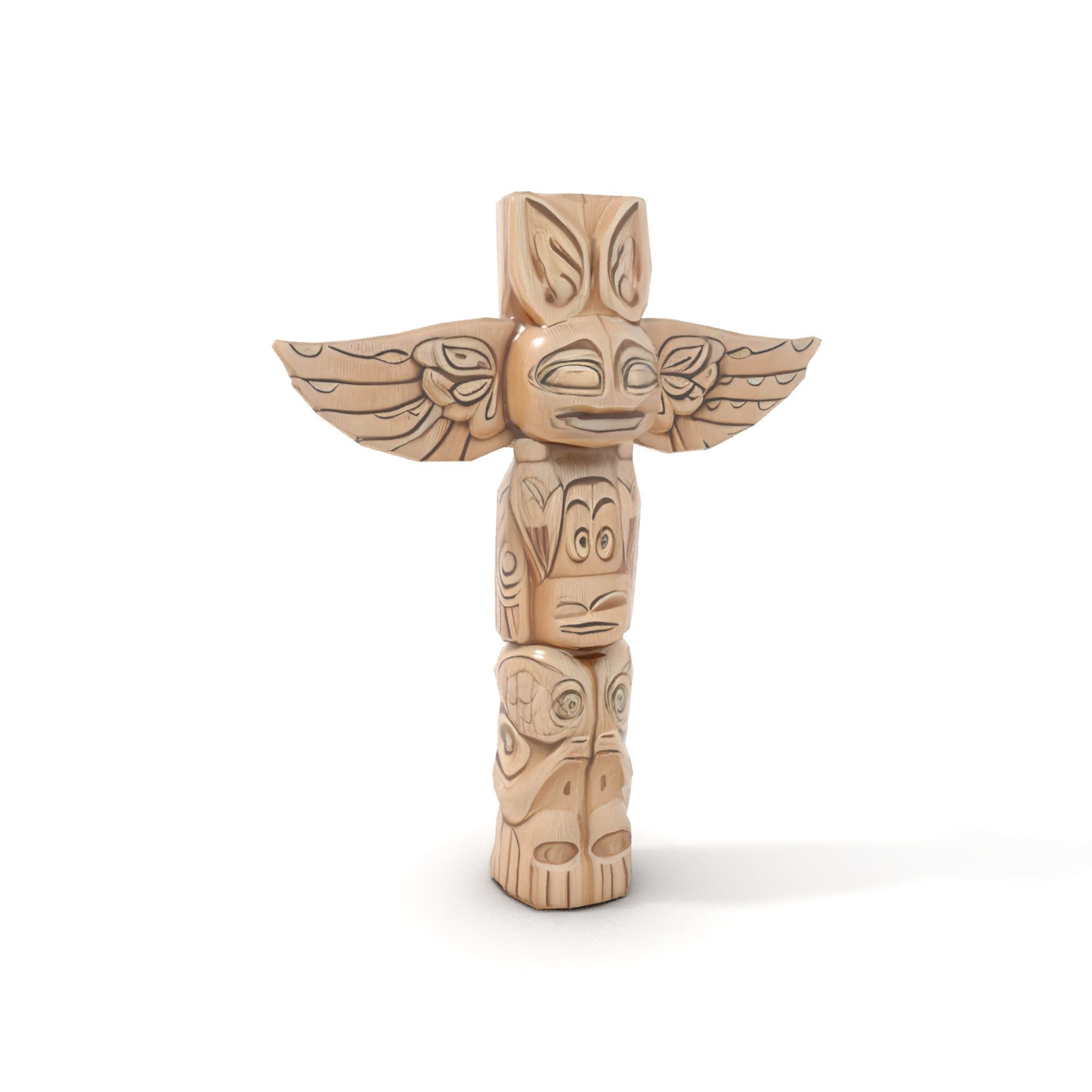 Wooden Totem Pole Model Pack Low-poly 3D model_9