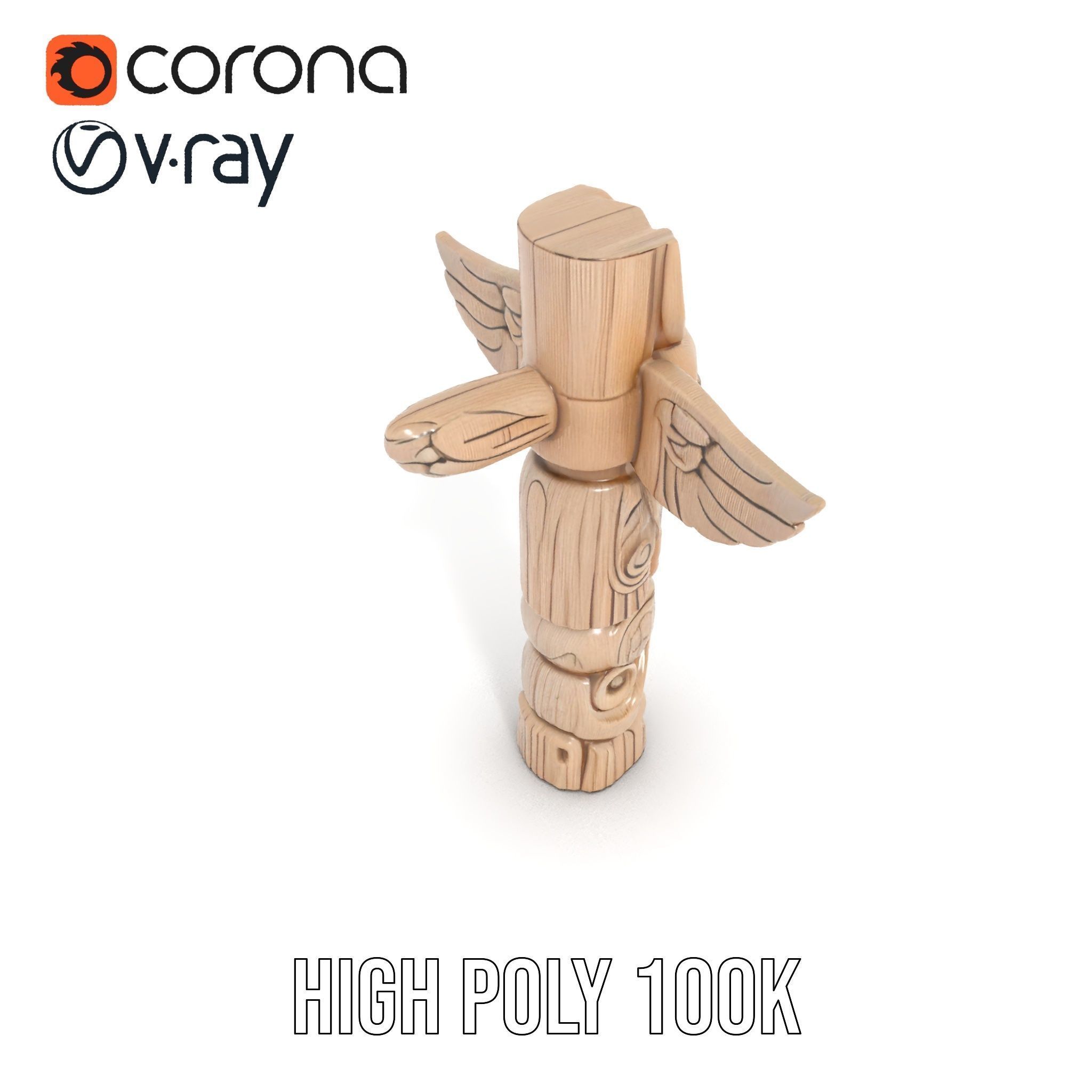 Wooden Totem Pole Model Pack Low-poly 3D model_23