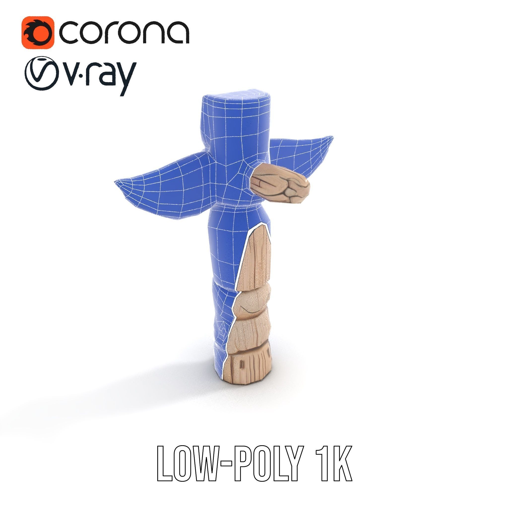 Wooden Totem Pole Model Pack Low-poly 3D model_27