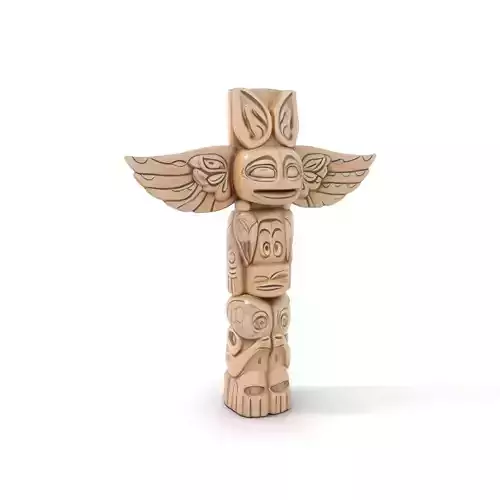 Wooden Totem Pole Model Pack Low-poly 3D model