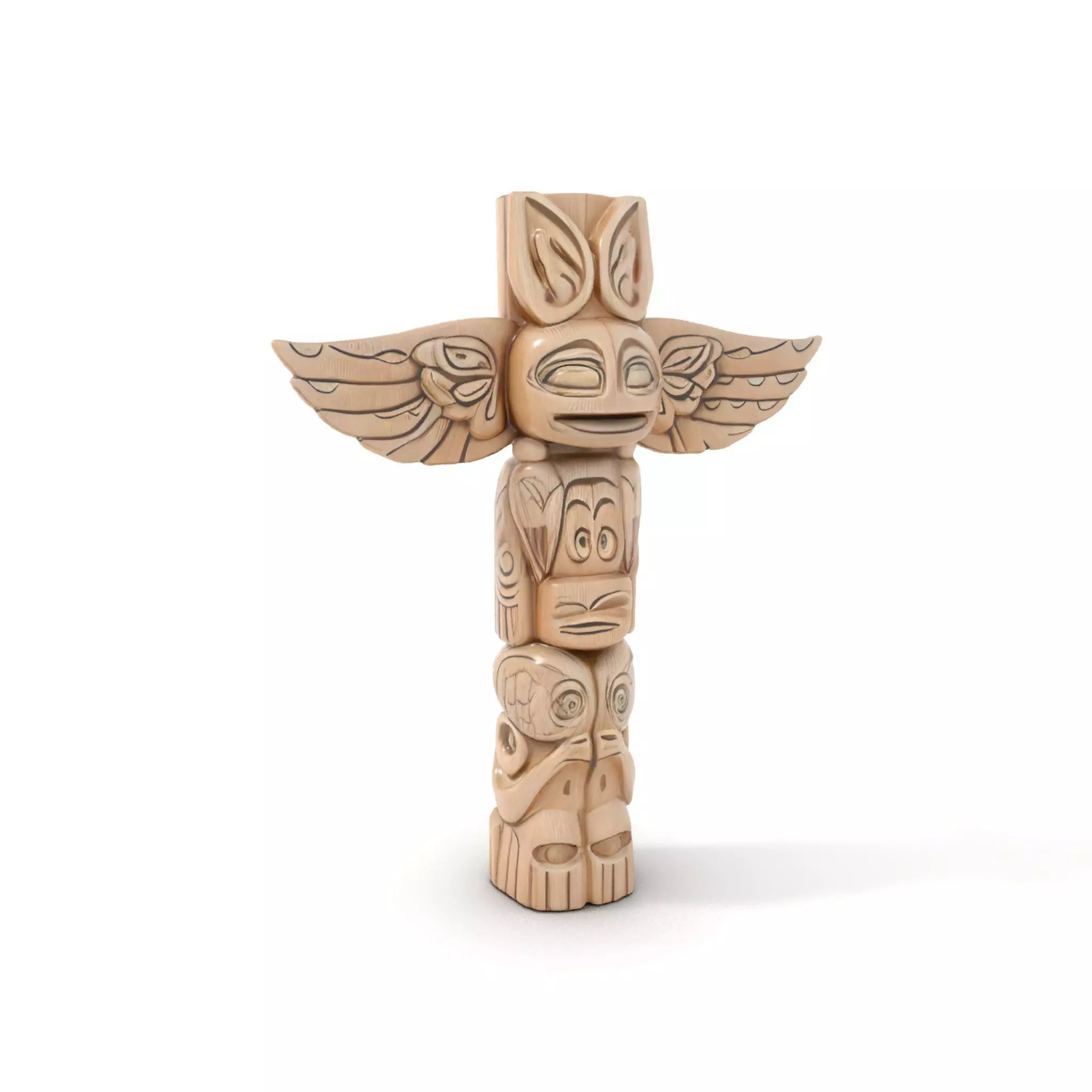 Wooden Totem Pole Model Pack Low-poly 3D model_0