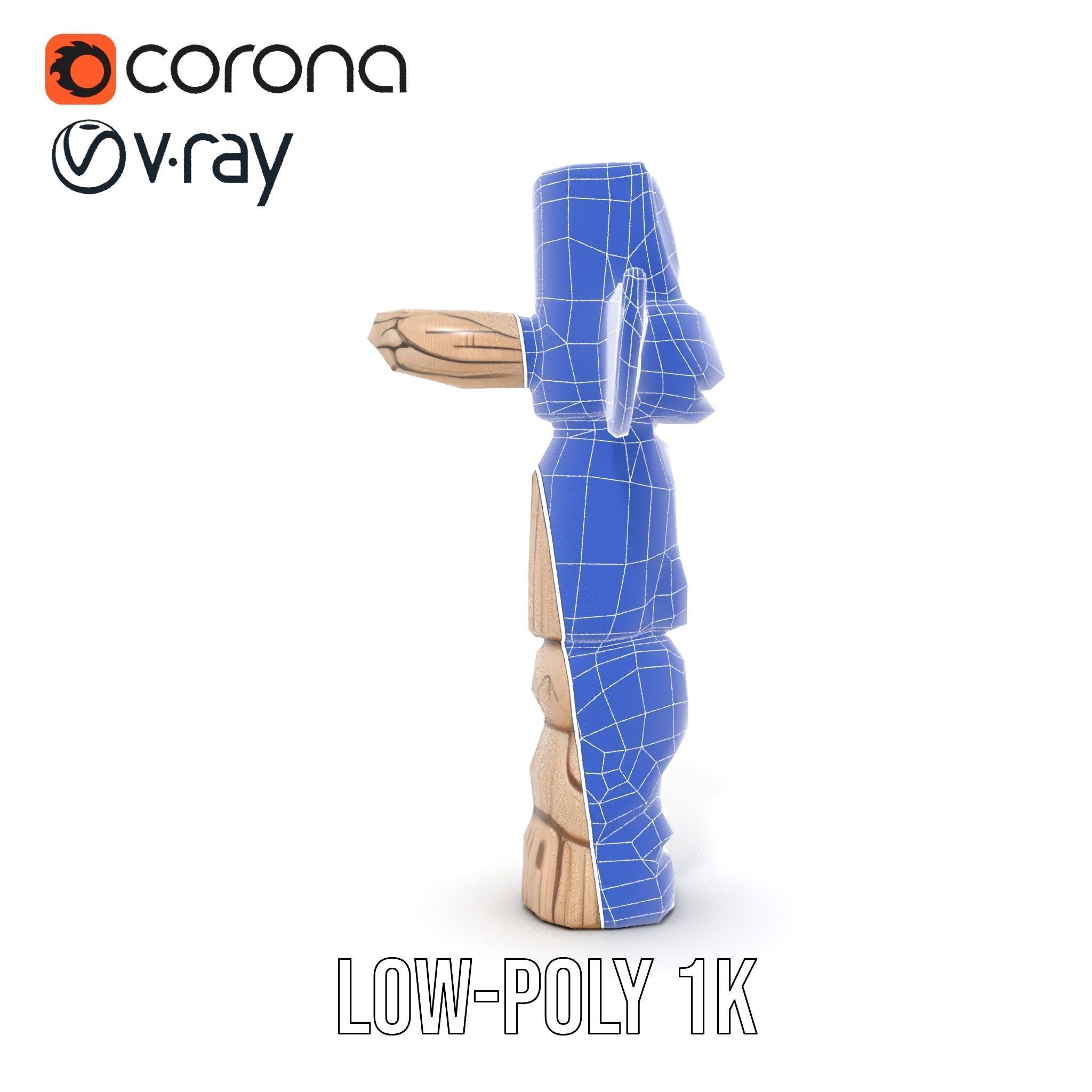 Wooden Totem Pole Model Pack Low-poly 3D model_19