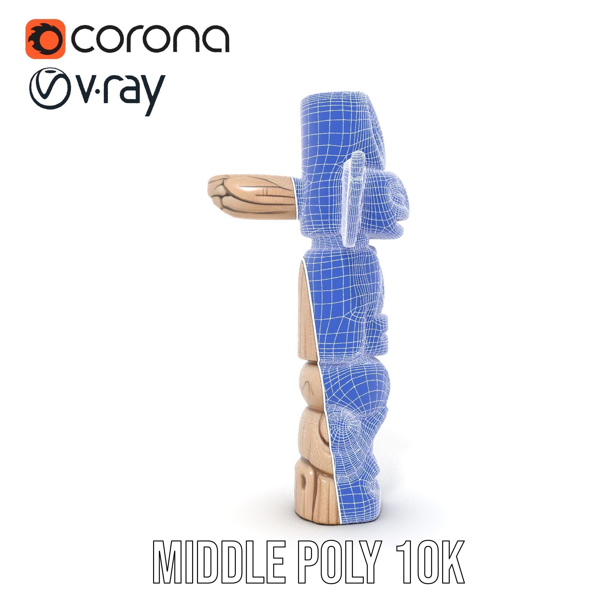 Wooden Totem Pole Model Pack Low-poly 3D model_26