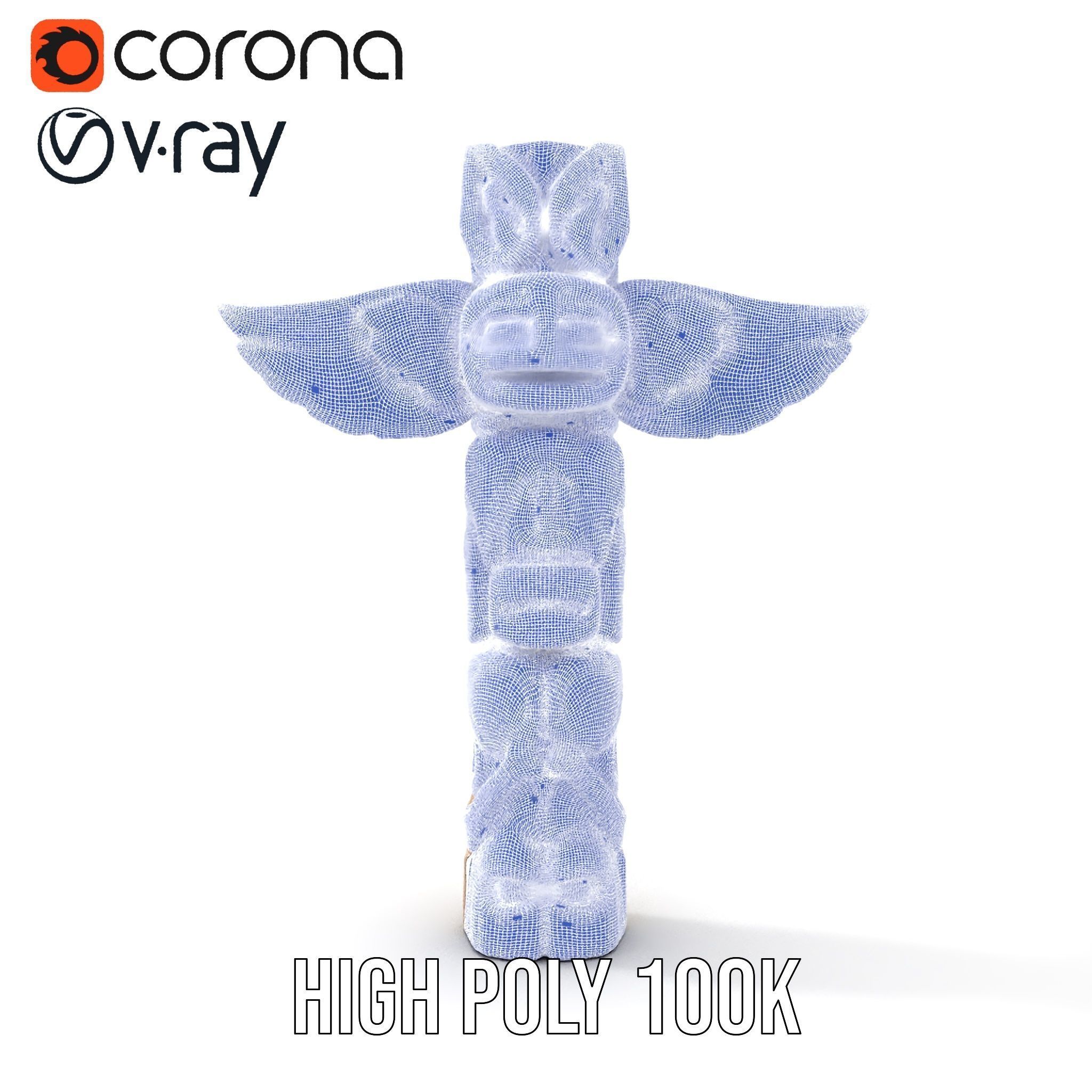 Wooden Totem Pole Model Pack Low-poly 3D model_33