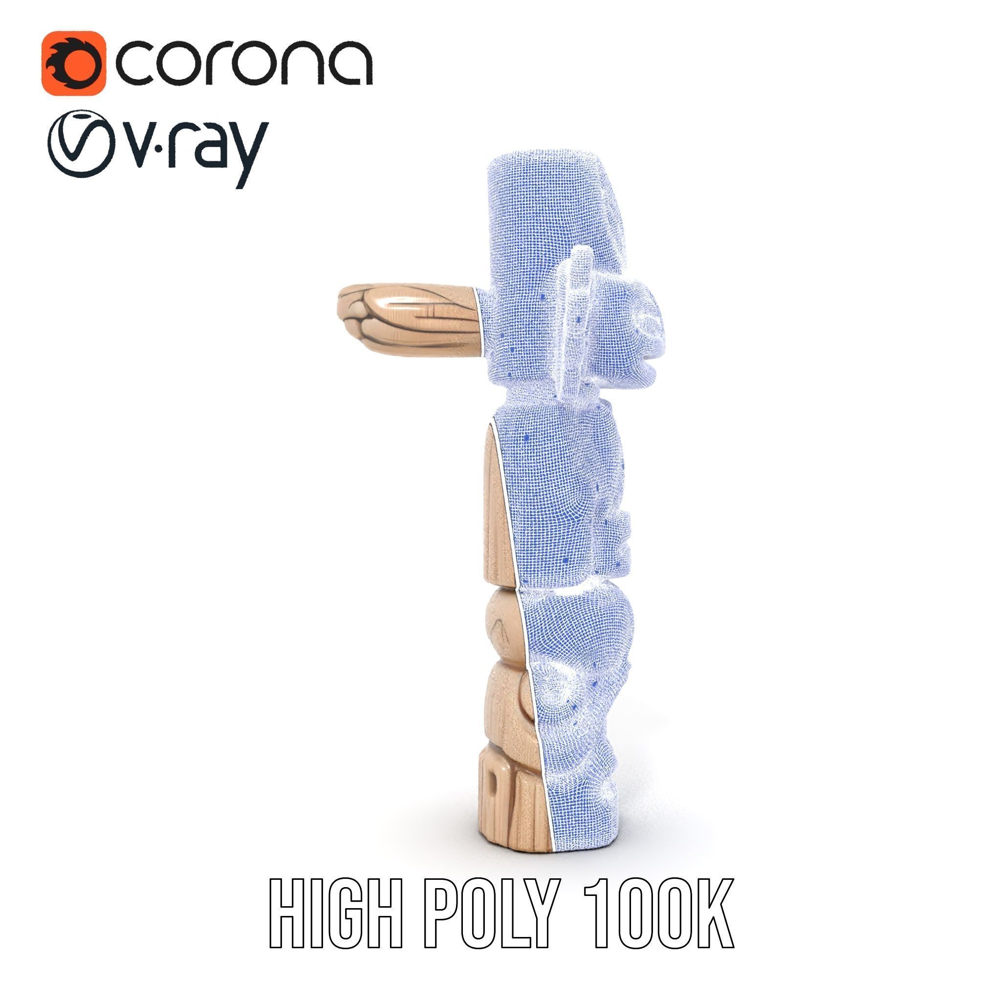 Wooden Totem Pole Model Pack Low-poly 3D model_34