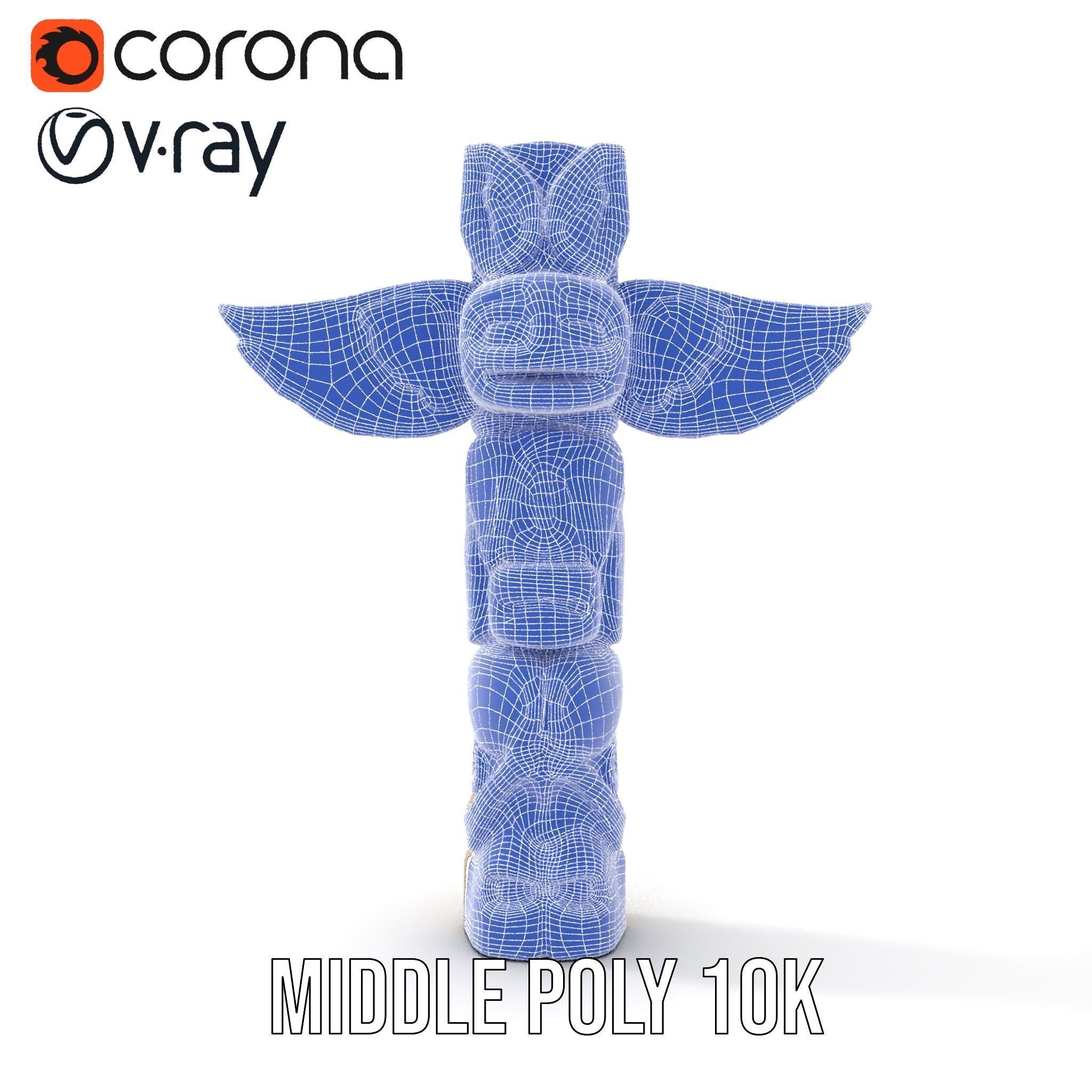 Wooden Totem Pole Model Pack Low-poly 3D model_29