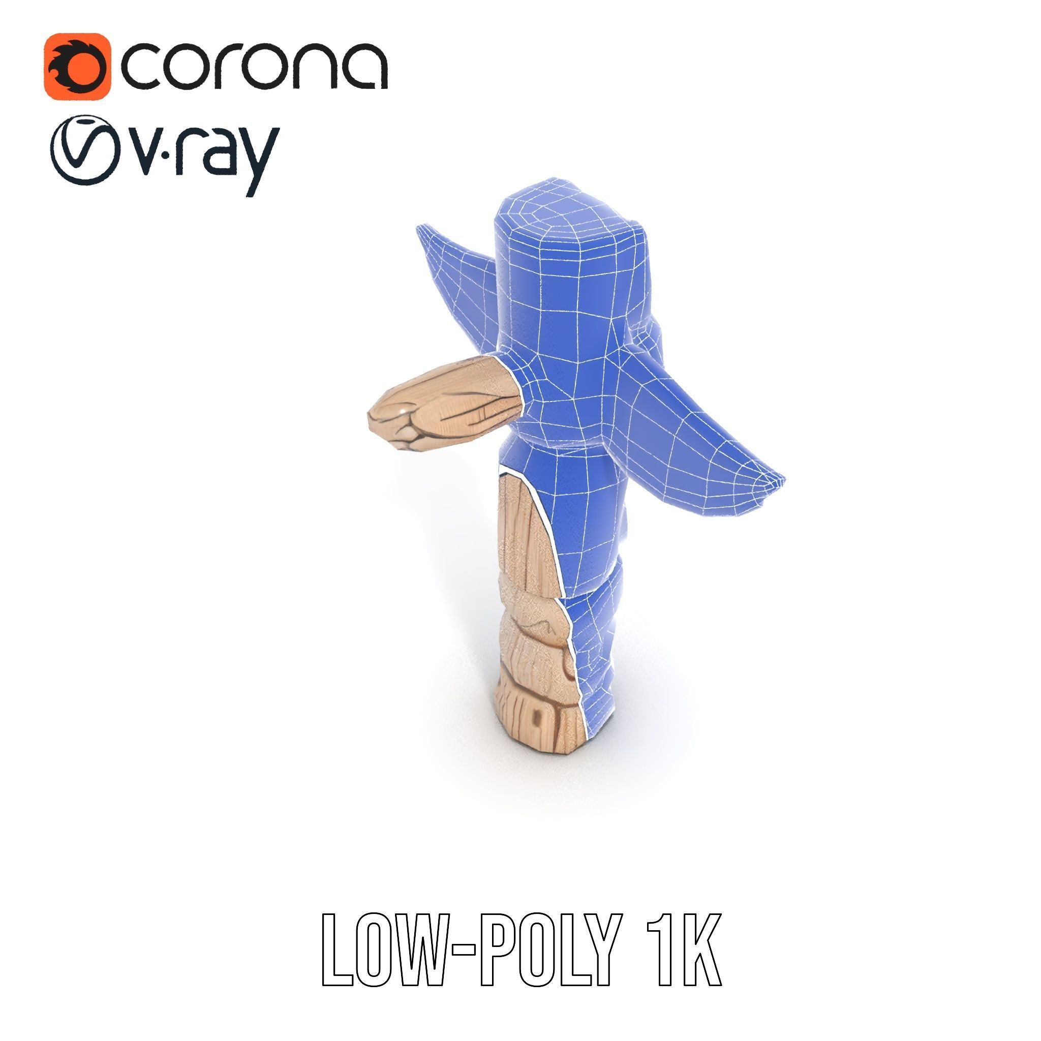 Wooden Totem Pole Model Pack Low-poly 3D model_30