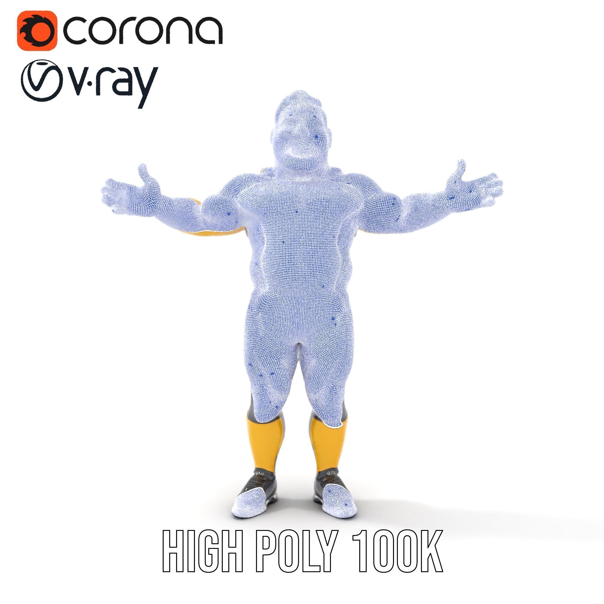 Energetic Racing Hero Rigged and Animated D Character Model Low-poly 3D model_33