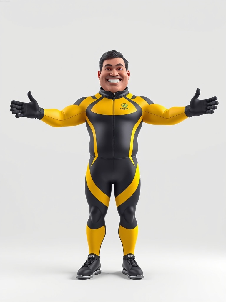 Energetic Racing Hero Rigged and Animated D Character Model Low-poly 3D model_2