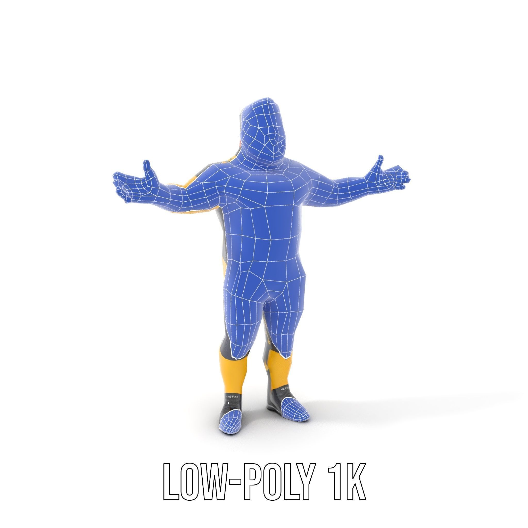 Energetic Racing Hero Rigged and Animated D Character Model Low-poly 3D model_8