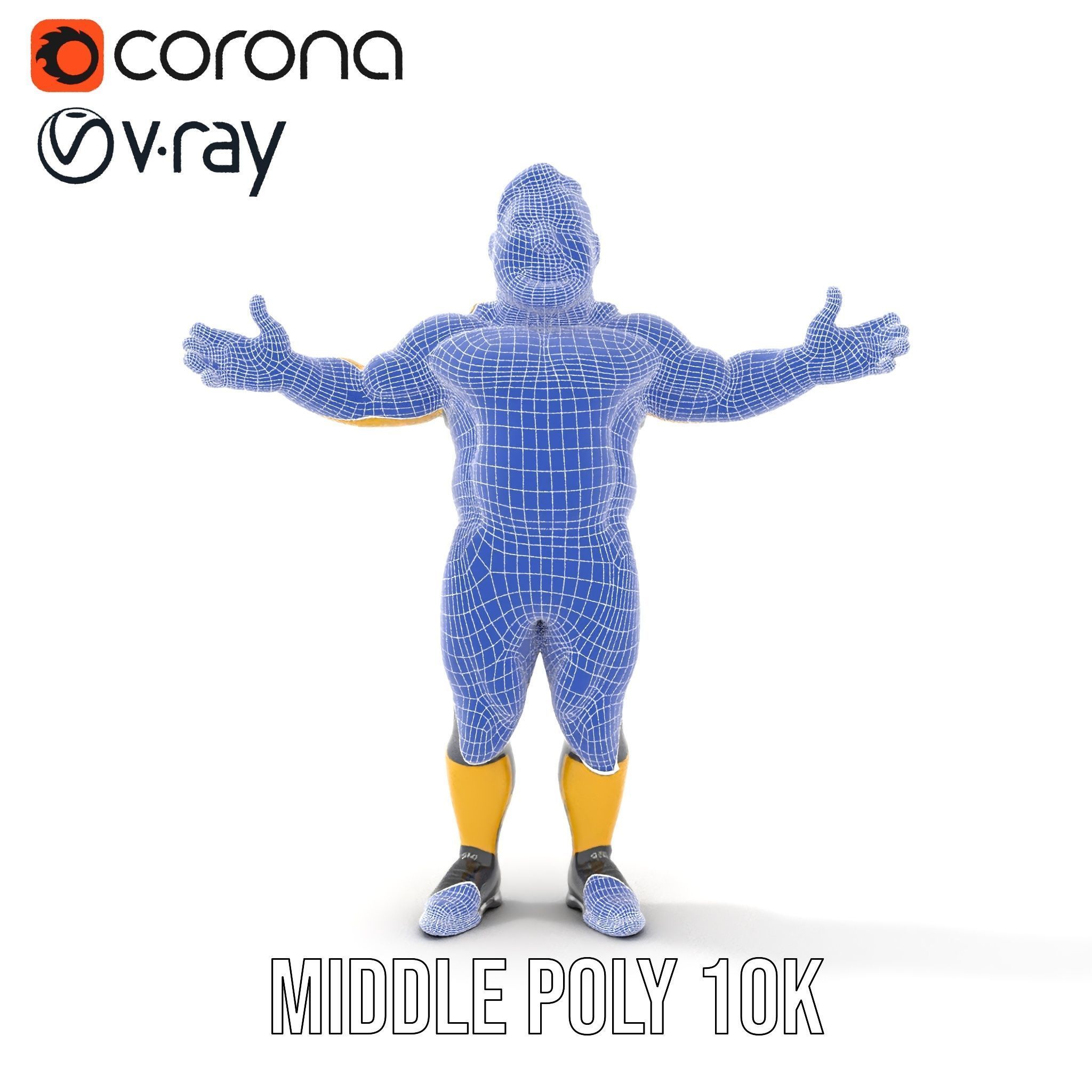 Energetic Racing Hero Rigged and Animated D Character Model Low-poly 3D model_29