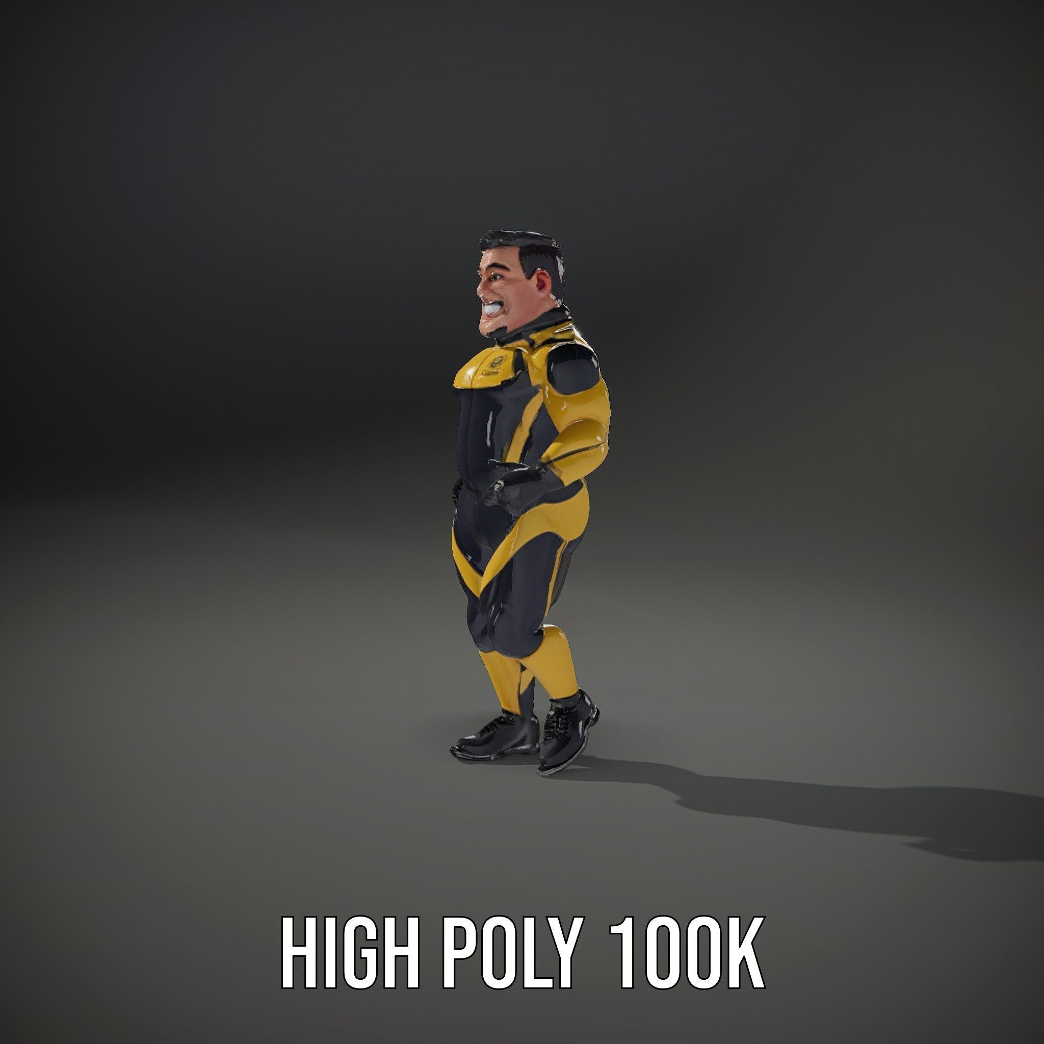 Energetic Racing Hero Rigged and Animated D Character Model Low-poly 3D model_12