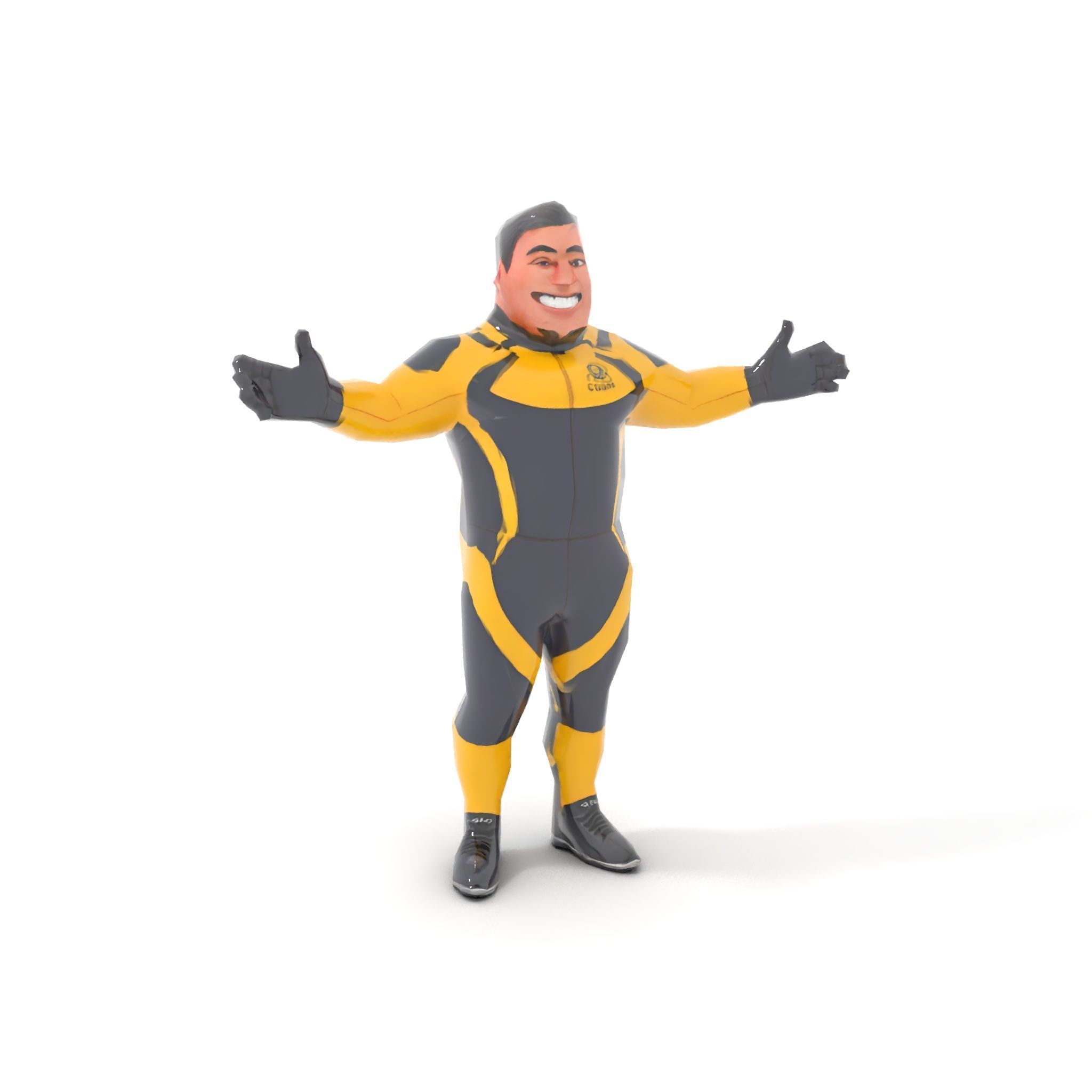 Energetic Racing Hero Rigged and Animated D Character Model Low-poly 3D model_7