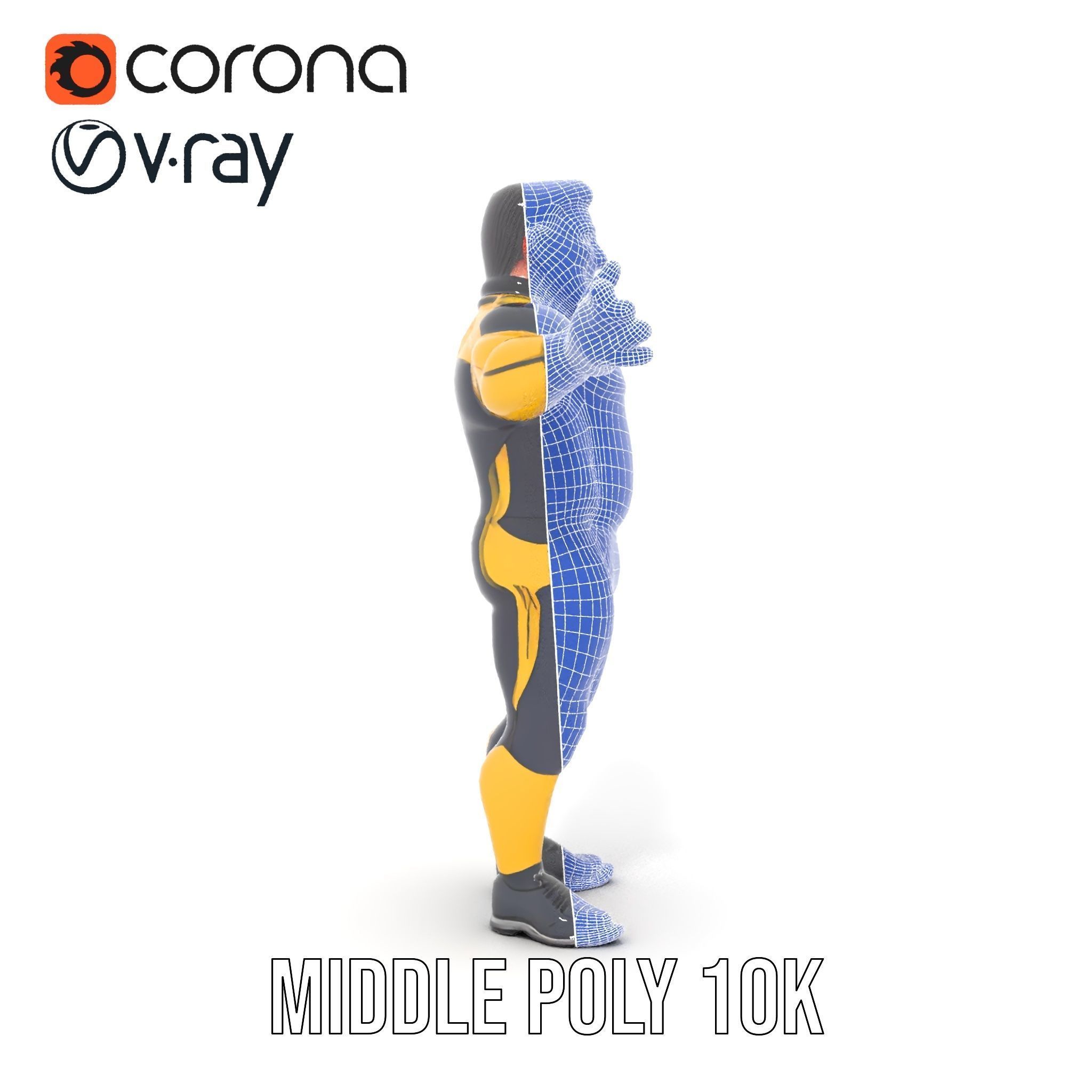 Energetic Racing Hero Rigged and Animated D Character Model Low-poly 3D model_24