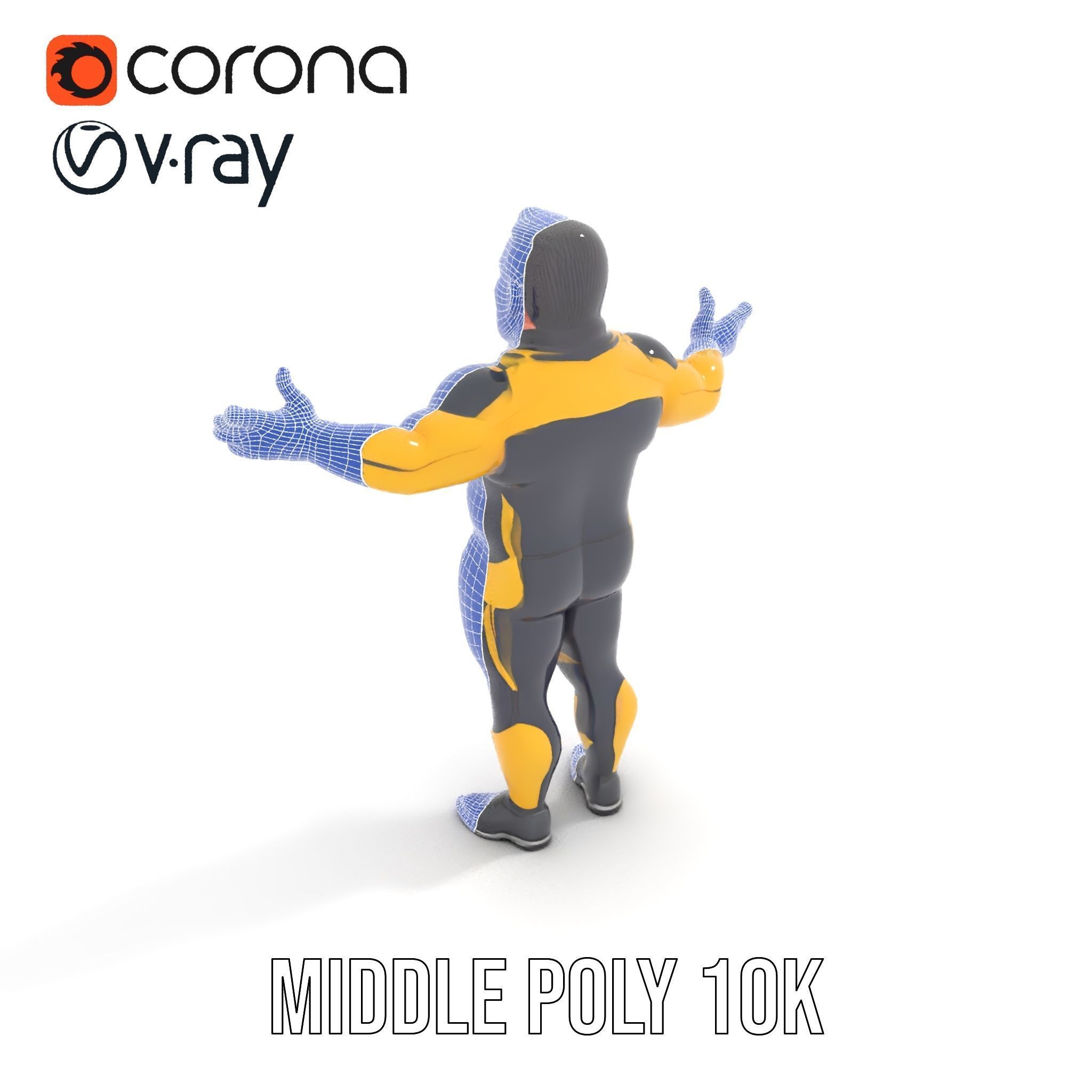 Energetic Racing Hero Rigged and Animated D Character Model Low-poly 3D model_26