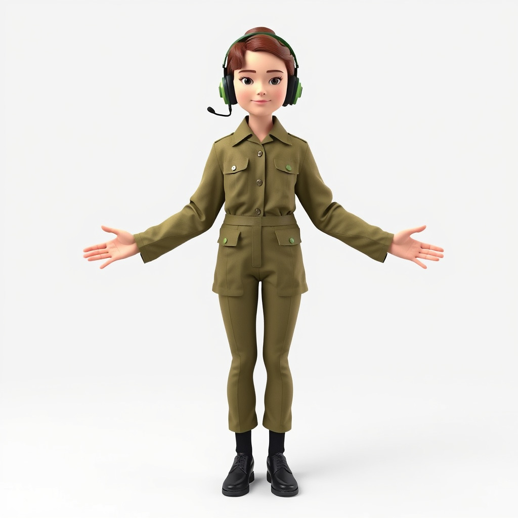 Animated Female Soldier Character Model Rigged and Ready Low-poly 3D model_2