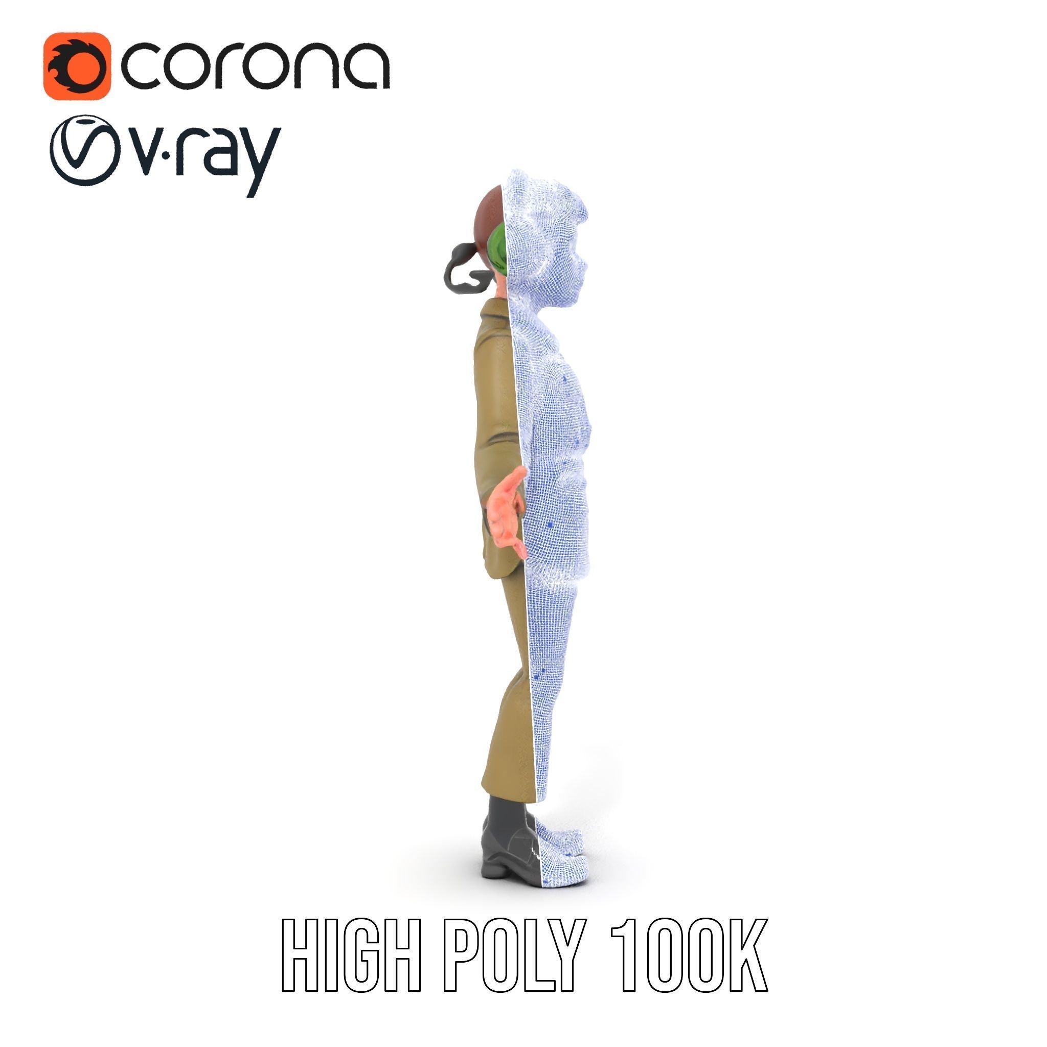 Animated Female Soldier Character Model Rigged and Ready Low-poly 3D model_36