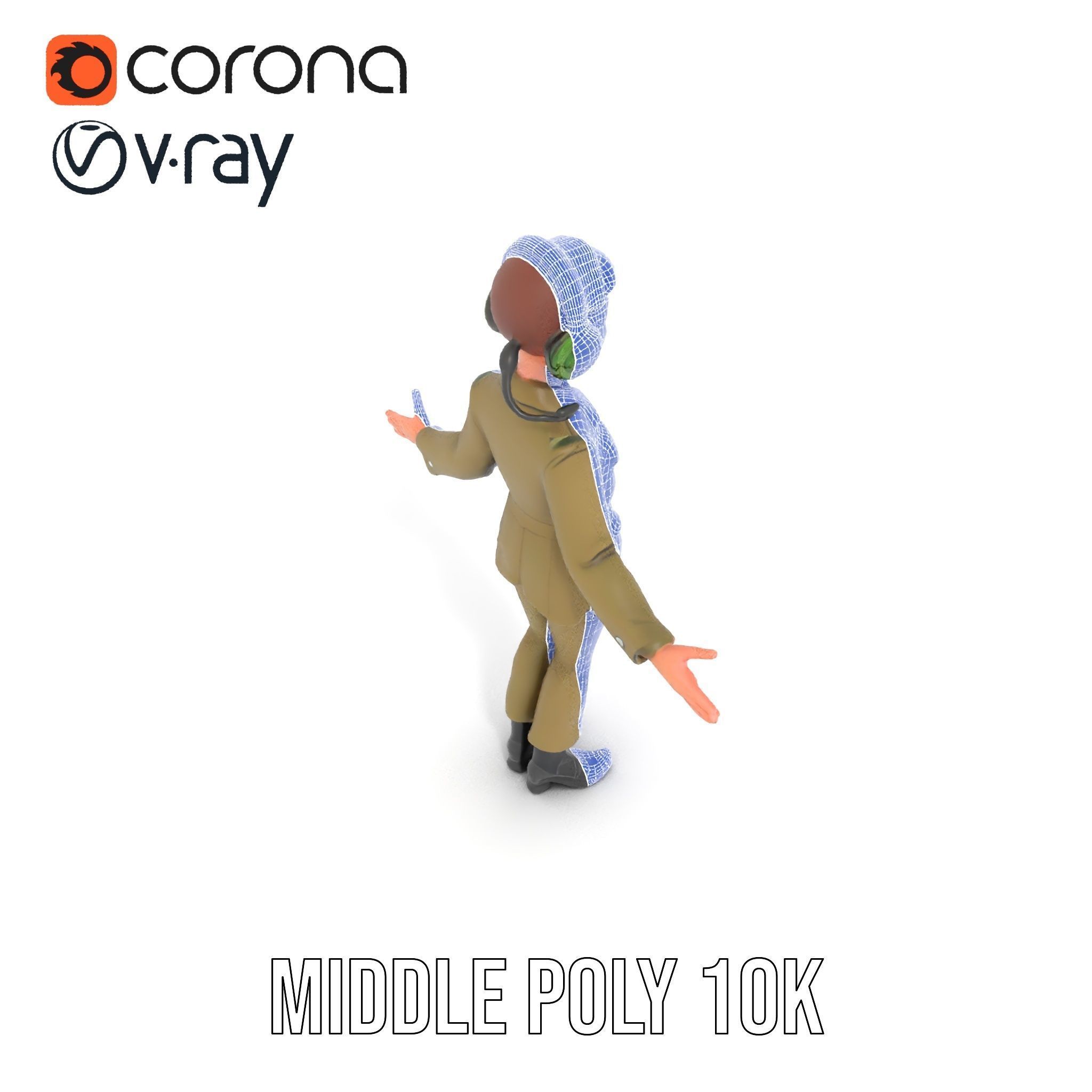 Animated Female Soldier Character Model Rigged and Ready Low-poly 3D model_32