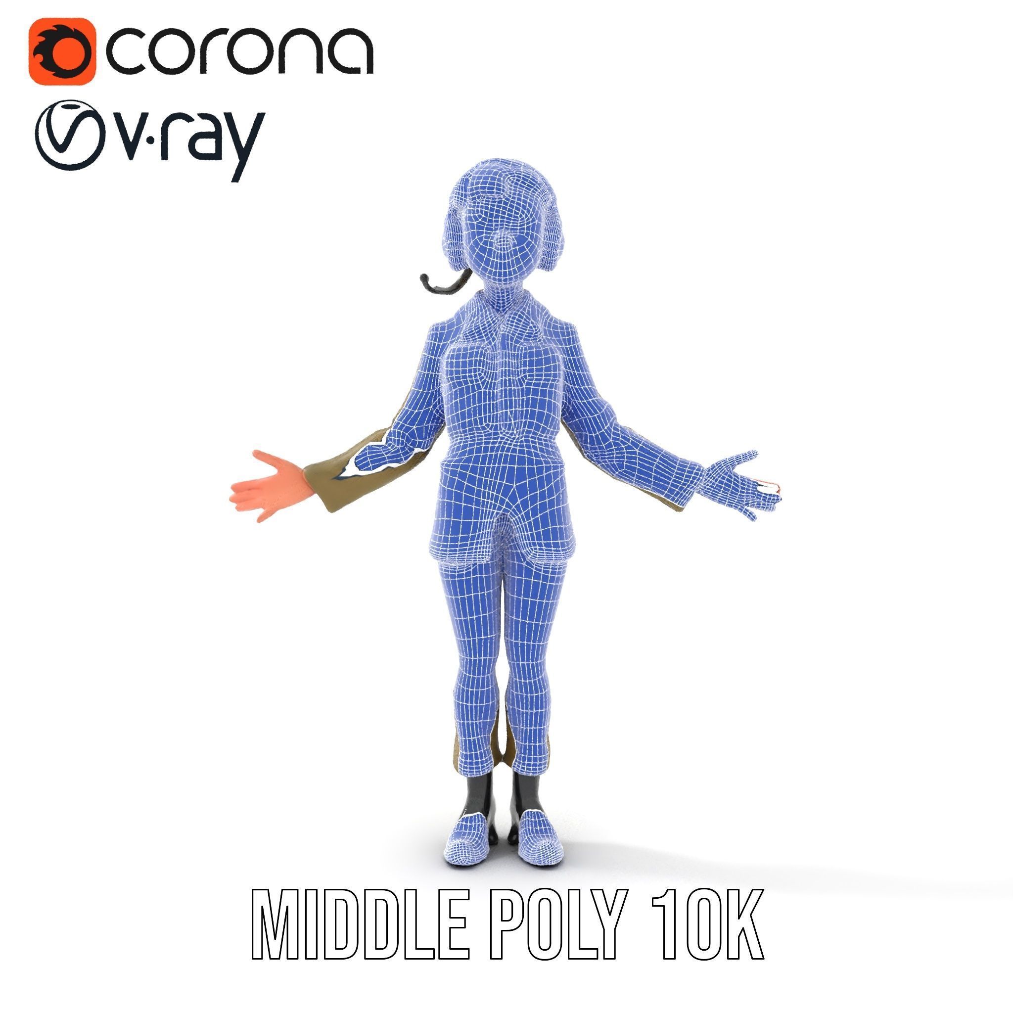 Animated Female Soldier Character Model Rigged and Ready Low-poly 3D model_20