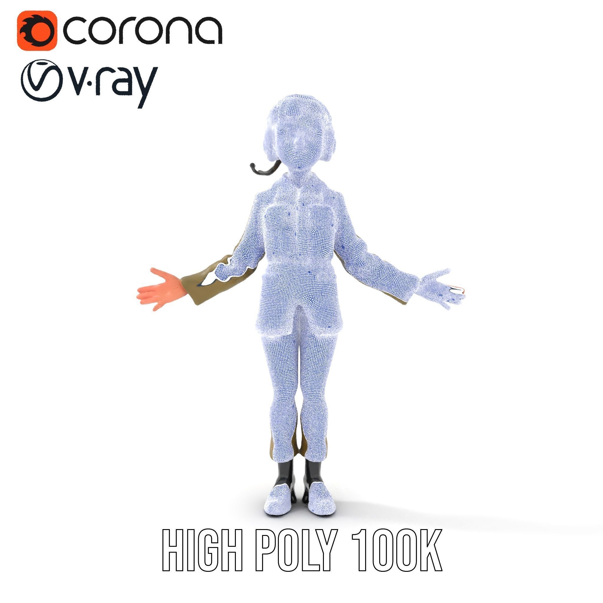 Animated Female Soldier Character Model Rigged and Ready Low-poly 3D model_33