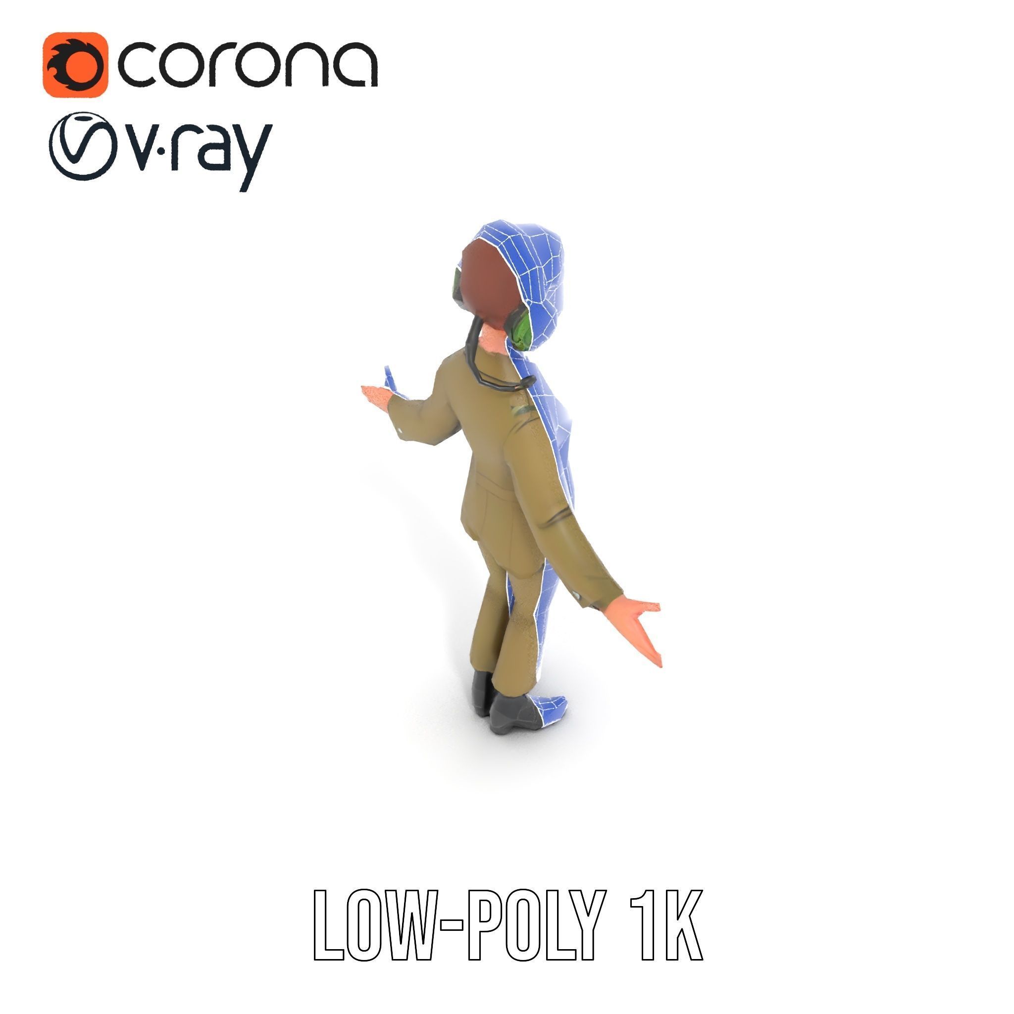 Animated Female Soldier Character Model Rigged and Ready Low-poly 3D model_16