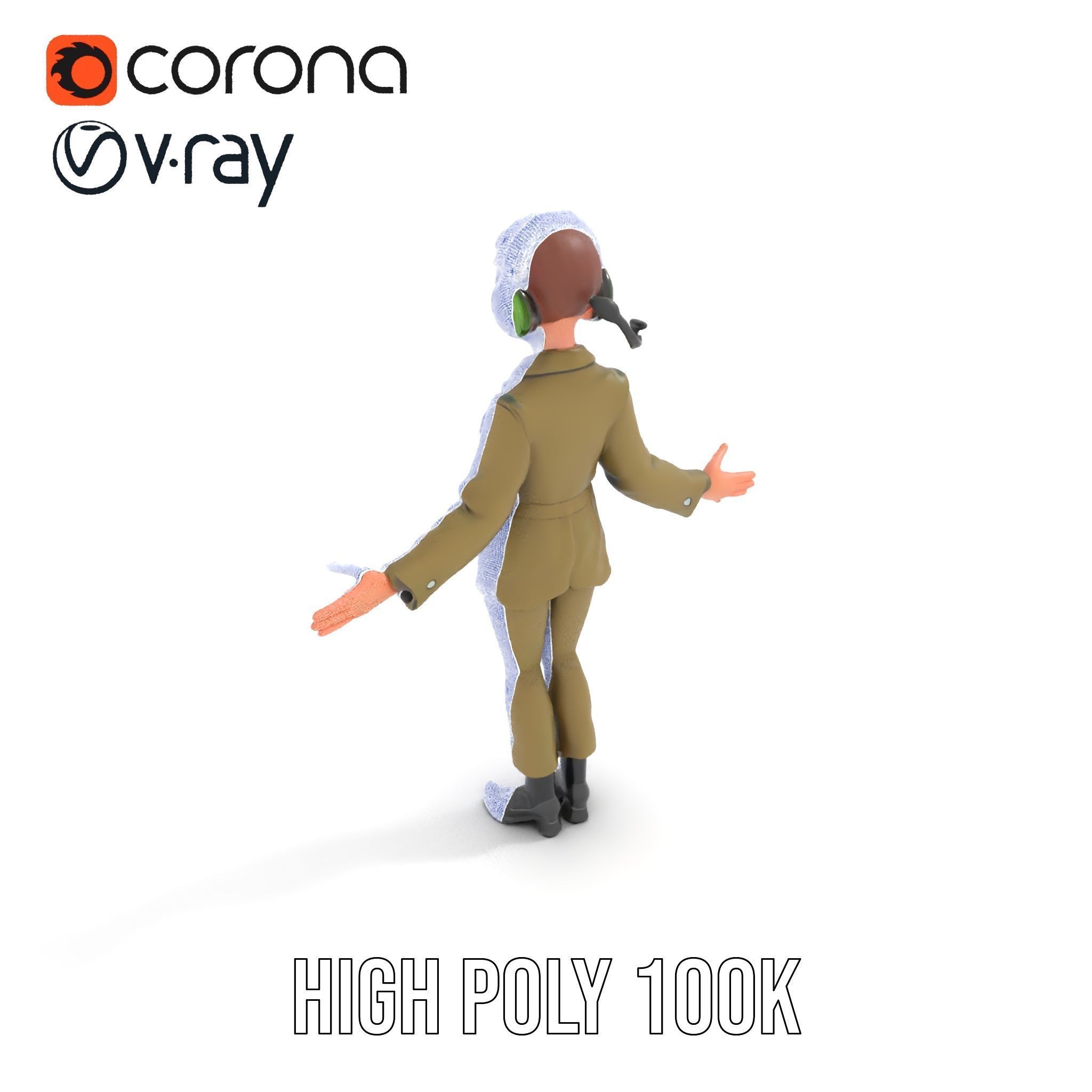 Animated Female Soldier Character Model Rigged and Ready Low-poly 3D model_25