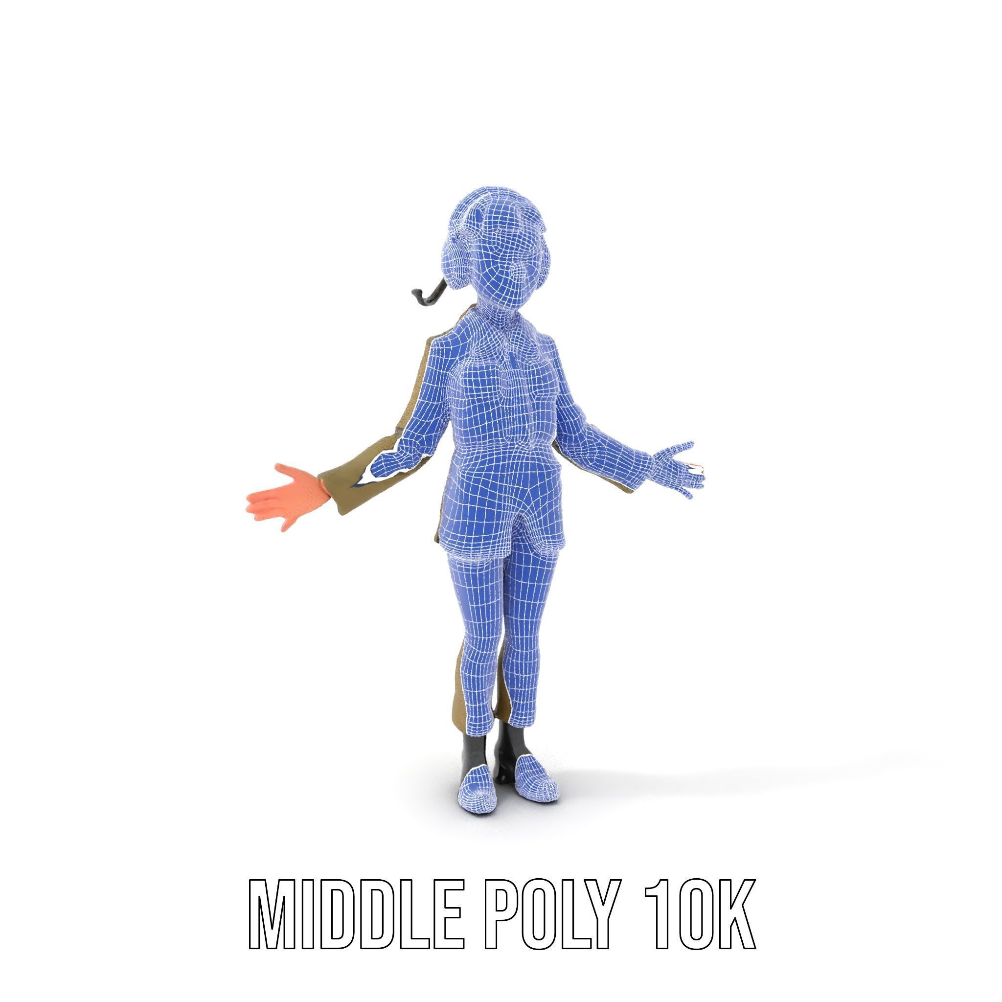 Animated Female Soldier Character Model Rigged and Ready Low-poly 3D model_26