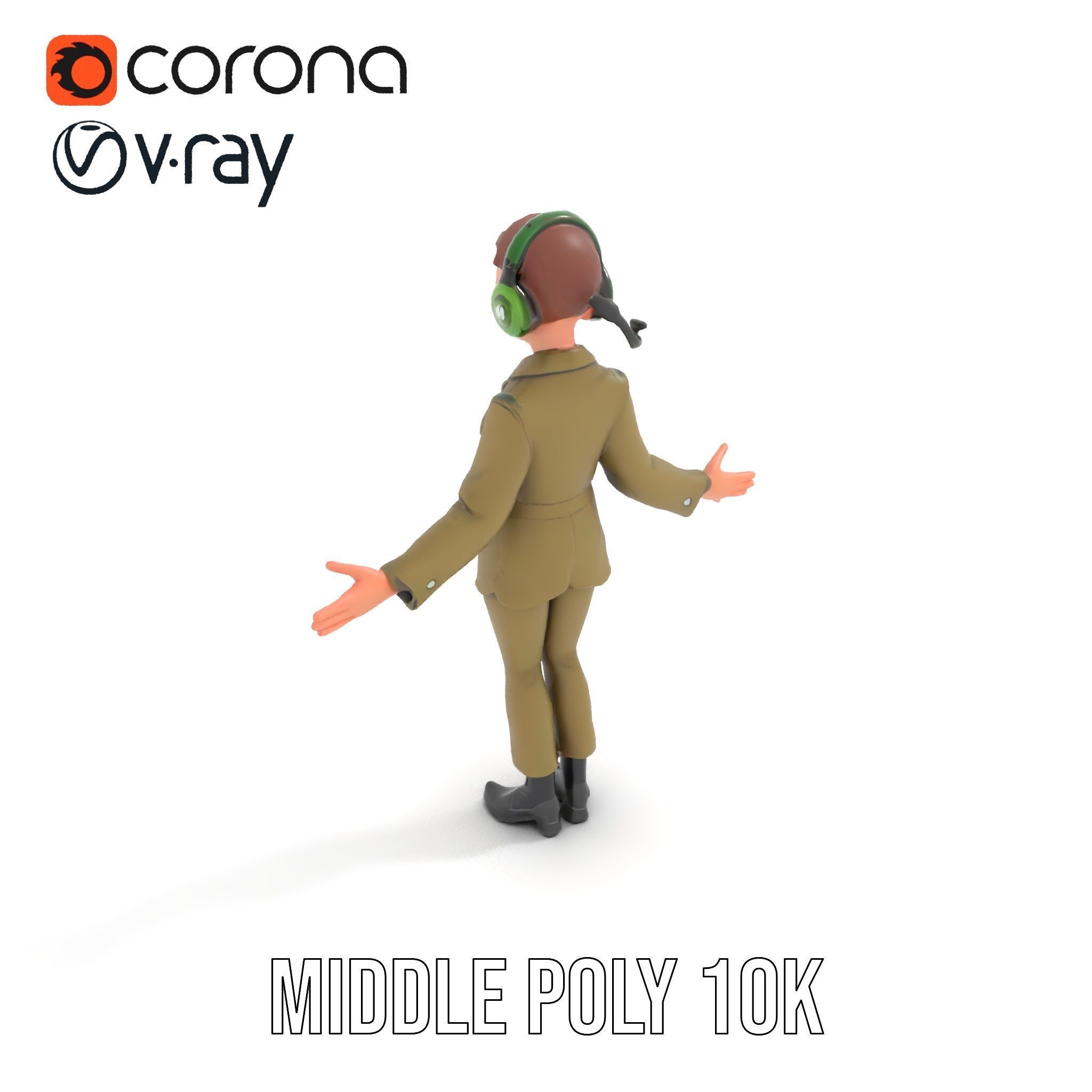 Animated Female Soldier Character Model Rigged and Ready Low-poly 3D model_13