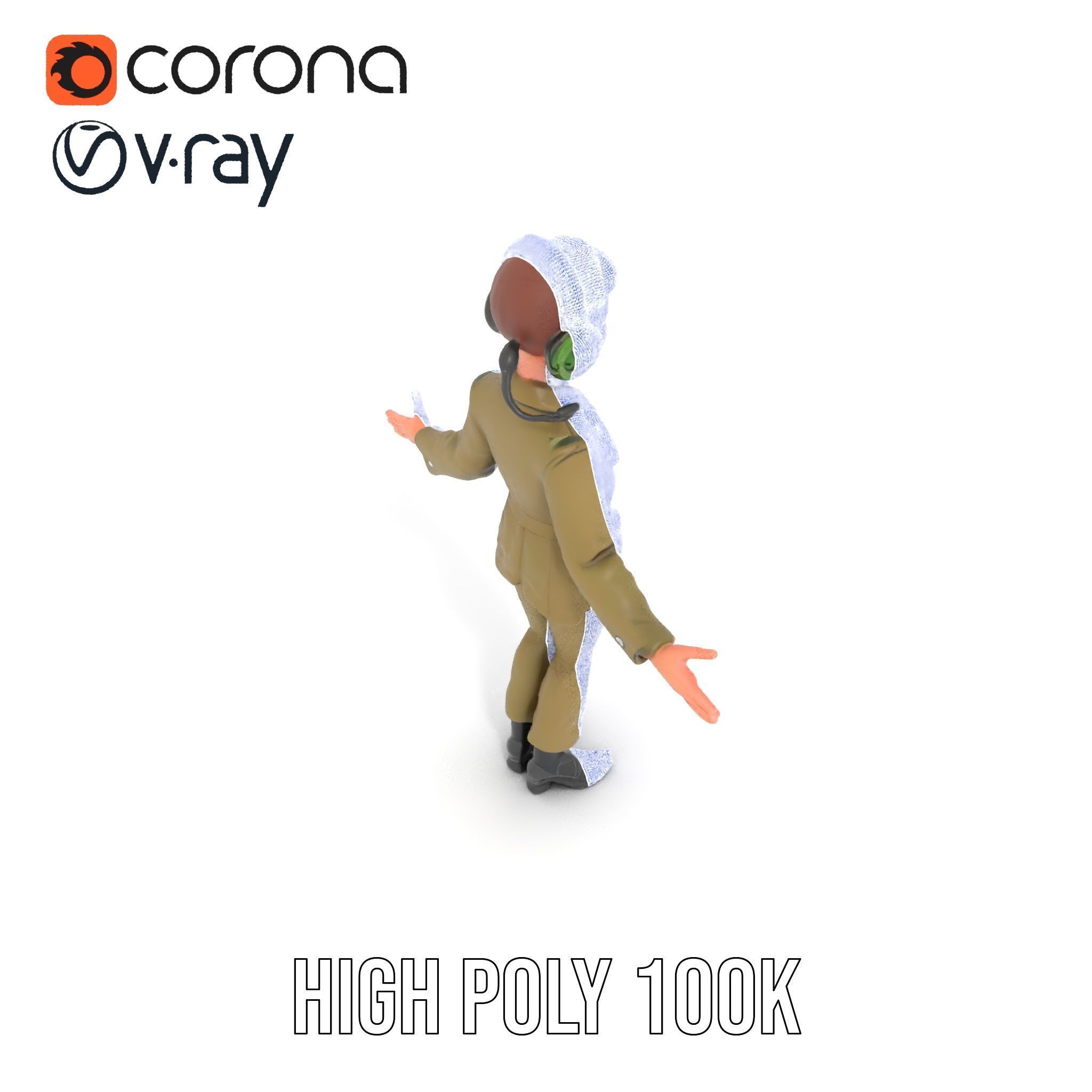 Animated Female Soldier Character Model Rigged and Ready Low-poly 3D model_35