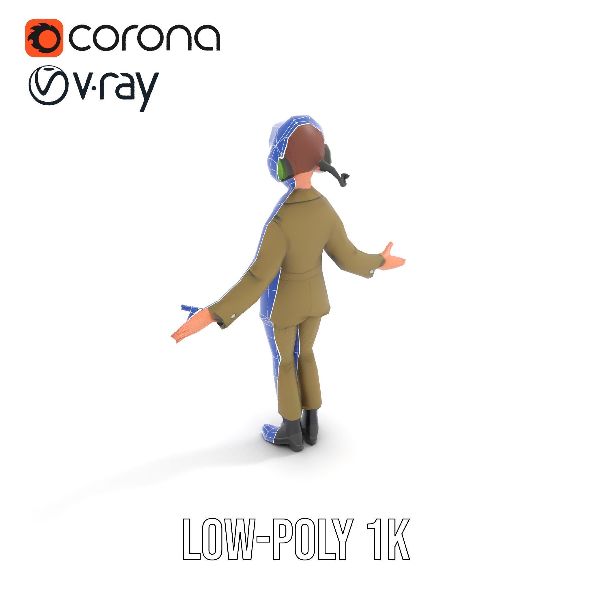 Animated Female Soldier Character Model Rigged and Ready Low-poly 3D model_8