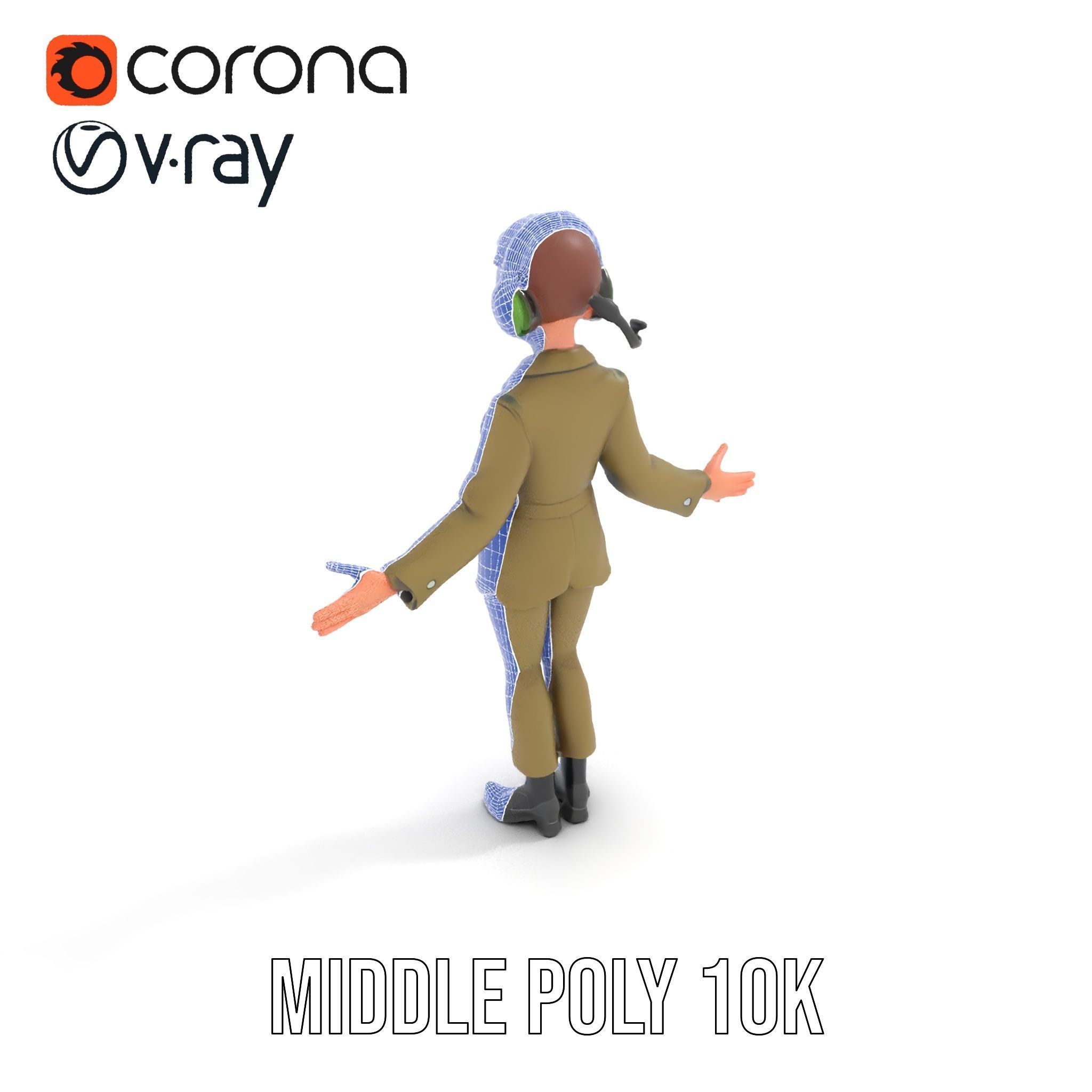 Animated Female Soldier Character Model Rigged and Ready Low-poly 3D model_34