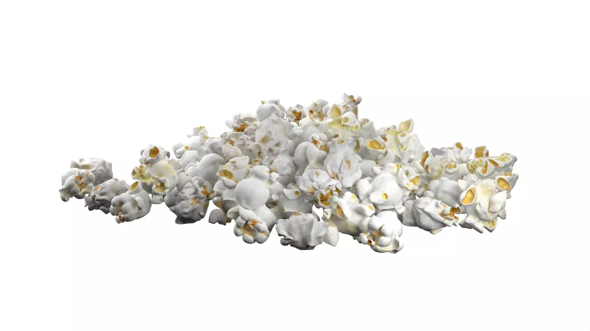 Popcorn pile Low-poly 3D model_0