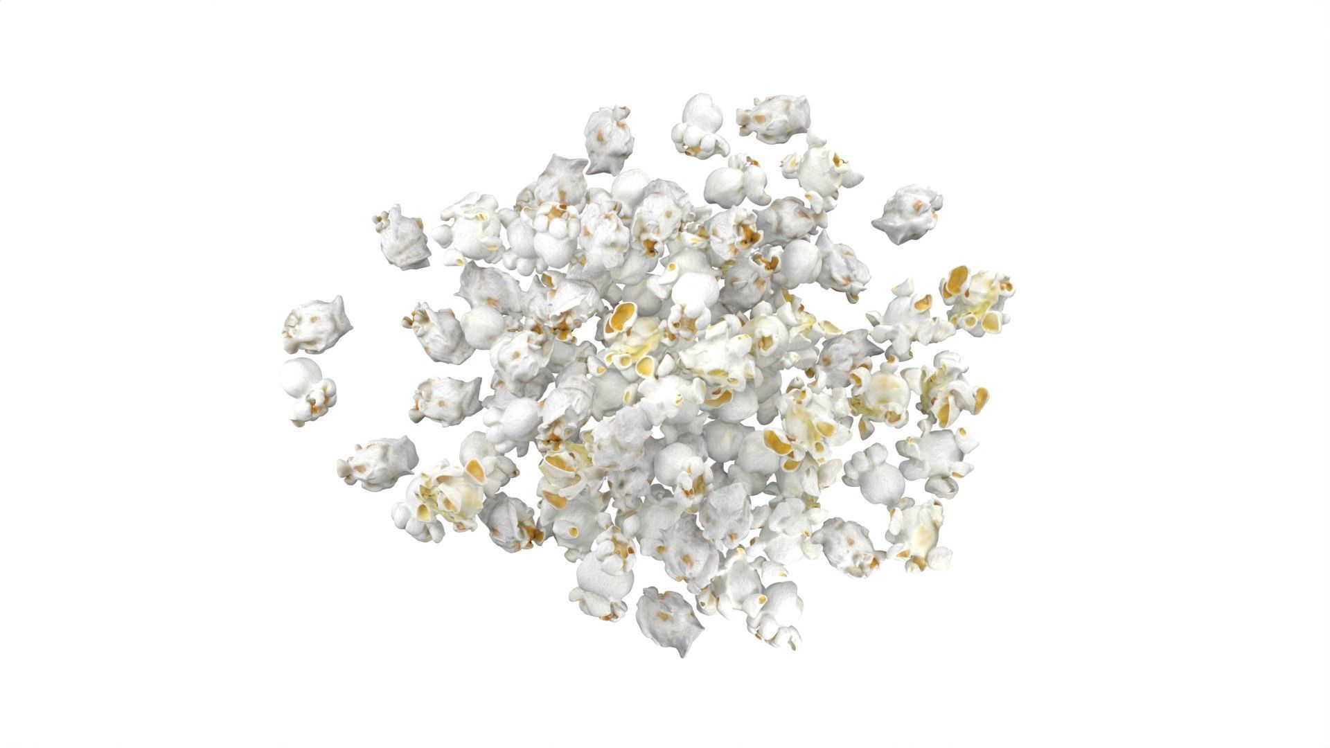 Popcorn pile Low-poly 3D model_4