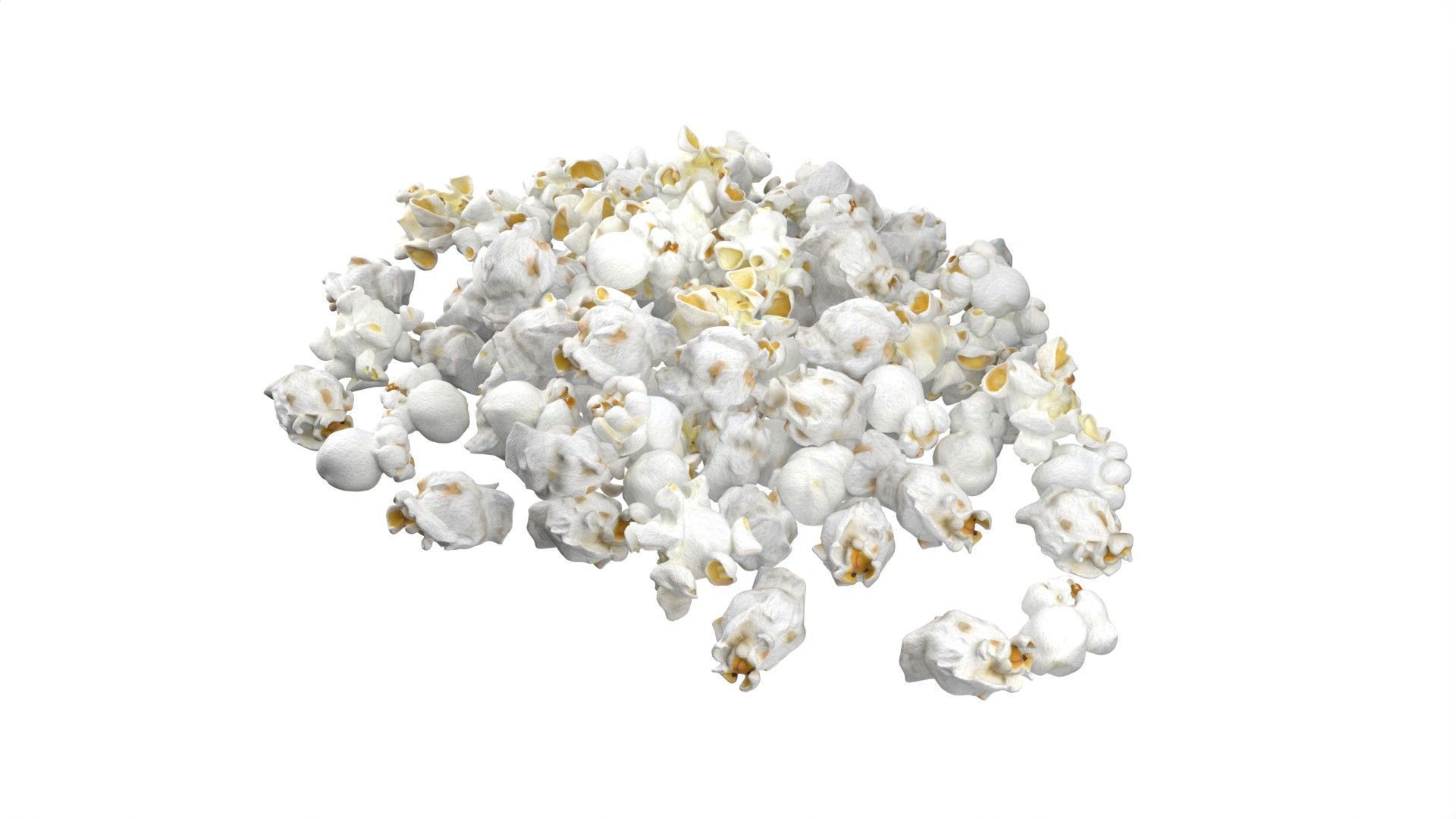 Popcorn pile Low-poly 3D model_2