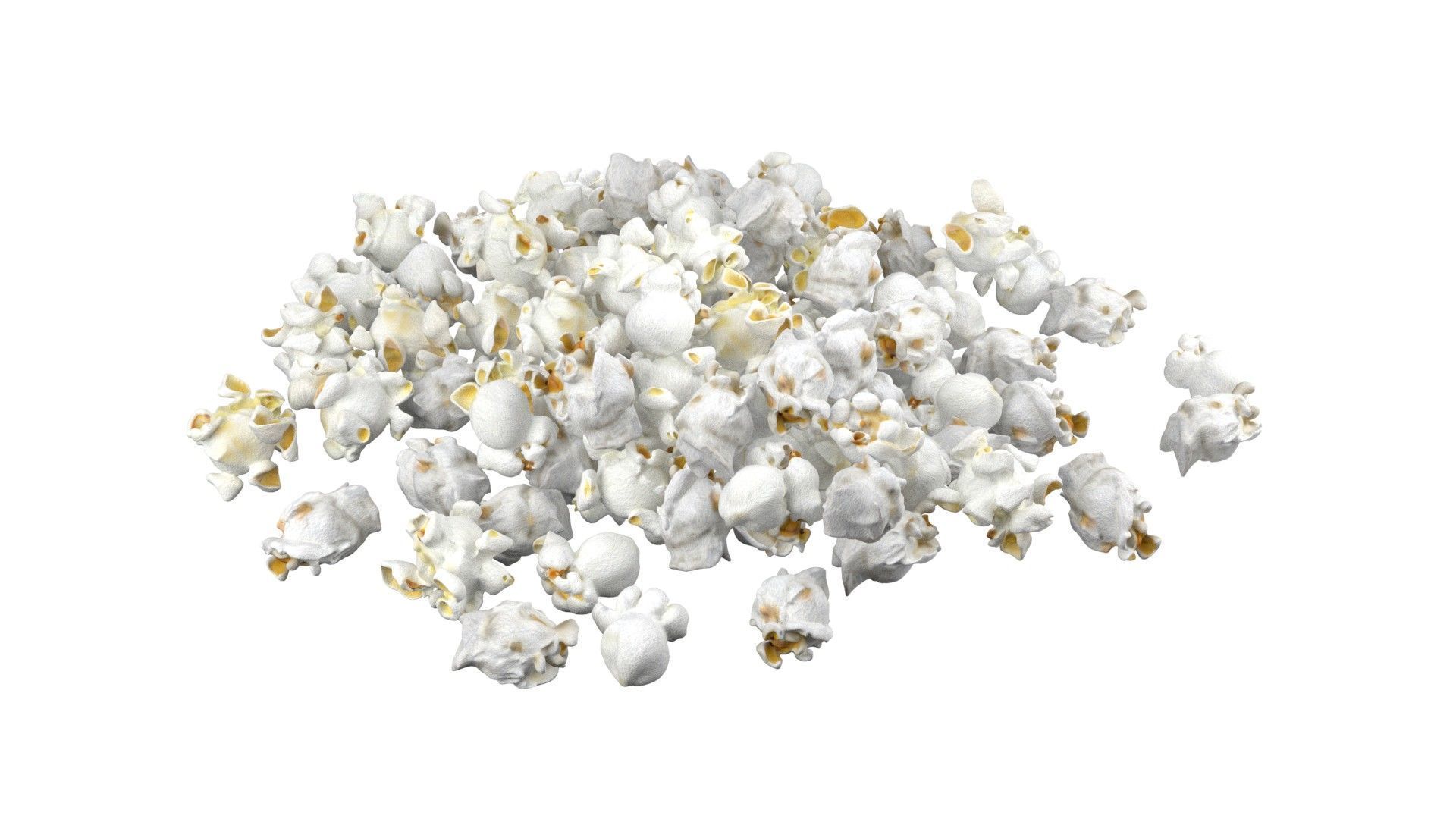 Popcorn pile Low-poly 3D model_1