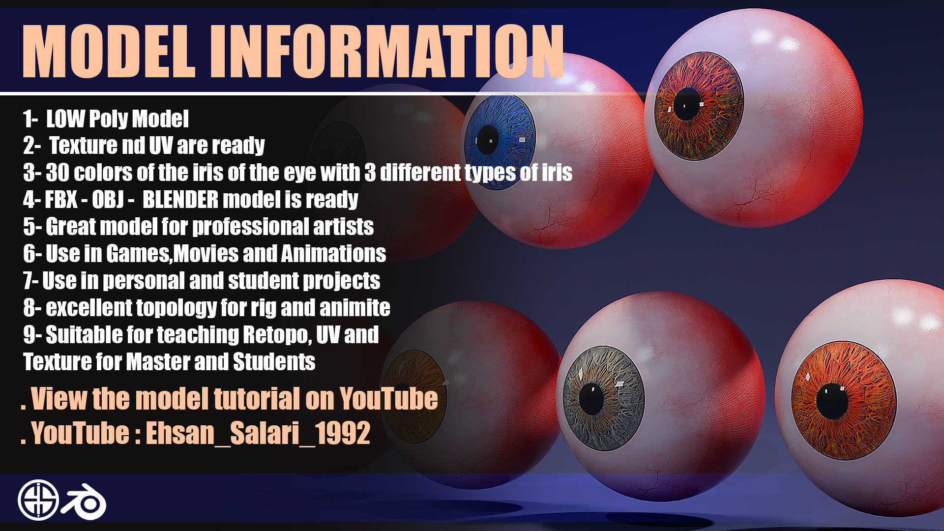 Eys-4K Texture-Character Eye-Realistic Eye-30 Realistic-Vol 02 Low-poly 3D model_3