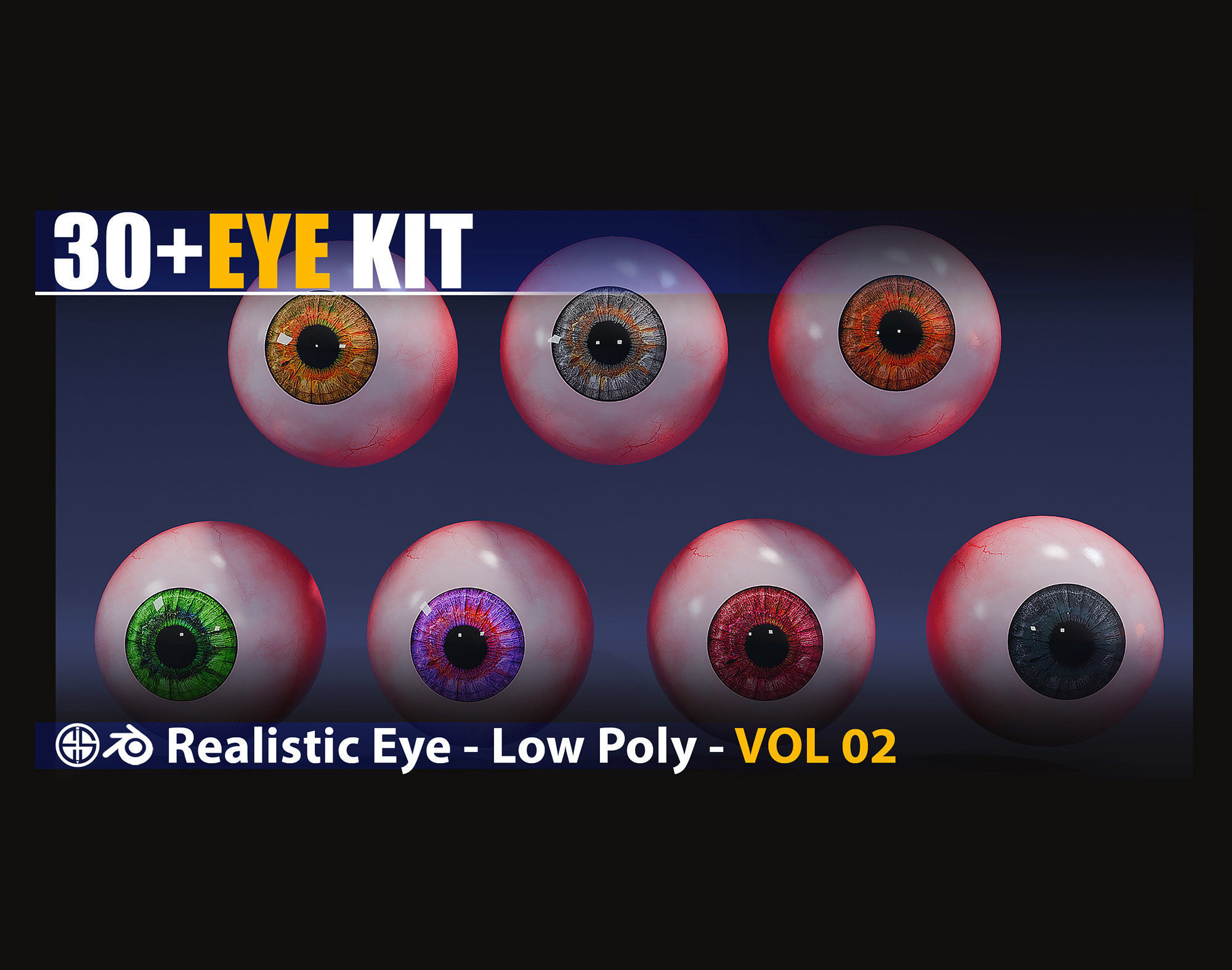 Eys-4K Texture-Character Eye-Realistic Eye-30 Realistic-Vol 02 Low-poly 3D model_2