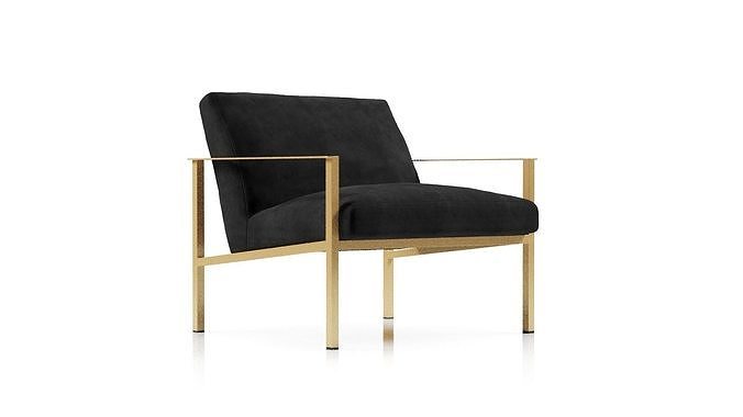 CB2 Cue Chair with Black Legs 3D model