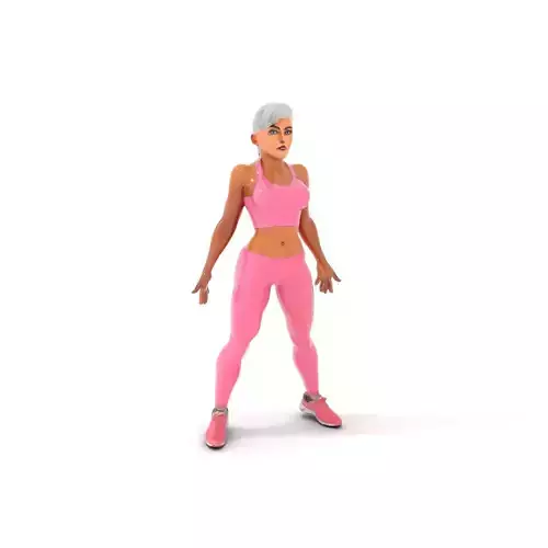 Athletic Female Character Rigged and Animated for Games