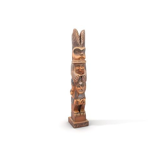 Native American Totem Pole Model Pack Low-poly 3D model