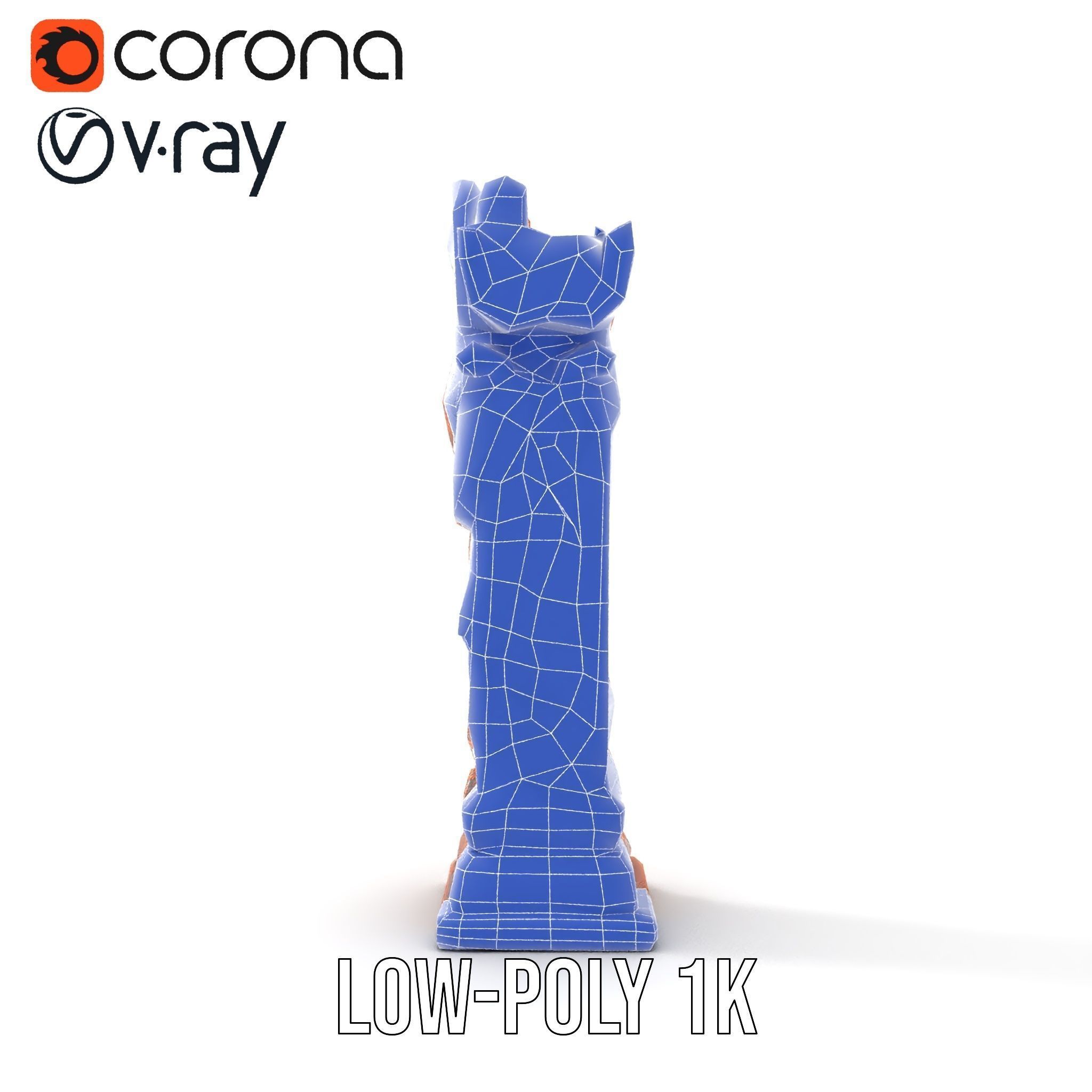 Intricate Wooden Carved Column Model Pack Low-poly 3D model_30