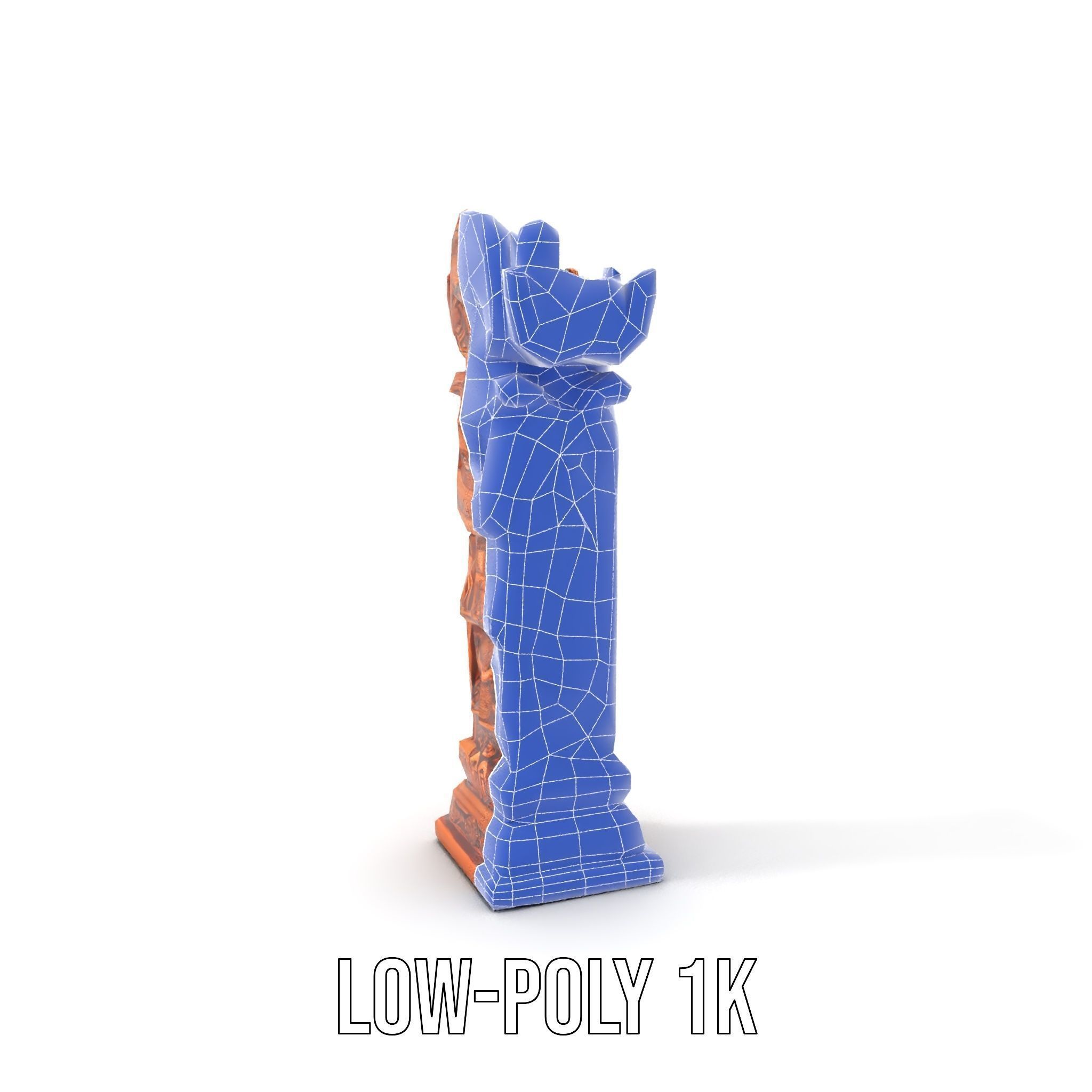 Intricate Wooden Carved Column Model Pack Low-poly 3D model_13