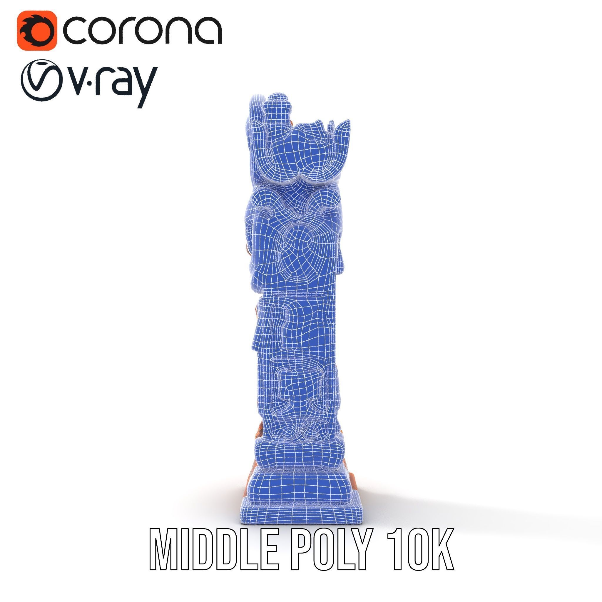 Intricate Wooden Carved Column Model Pack Low-poly 3D model_29