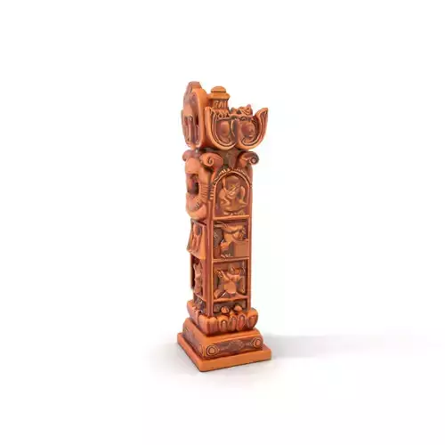 Intricate Wooden Carved Column Model Pack